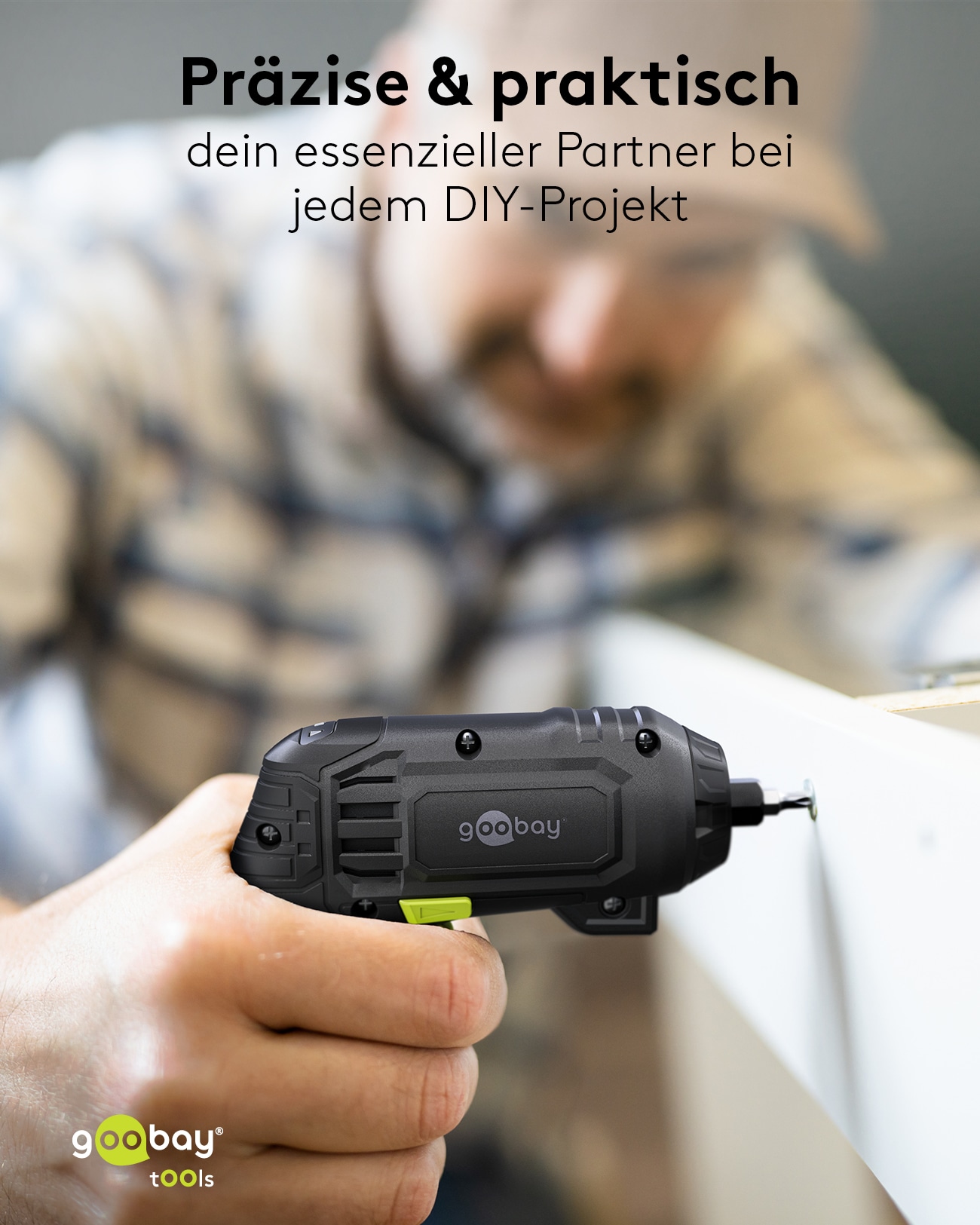 GOOBAY TOOLS 4in1 Mini-Akkuschrauber-Set, 77817, 35-teilig