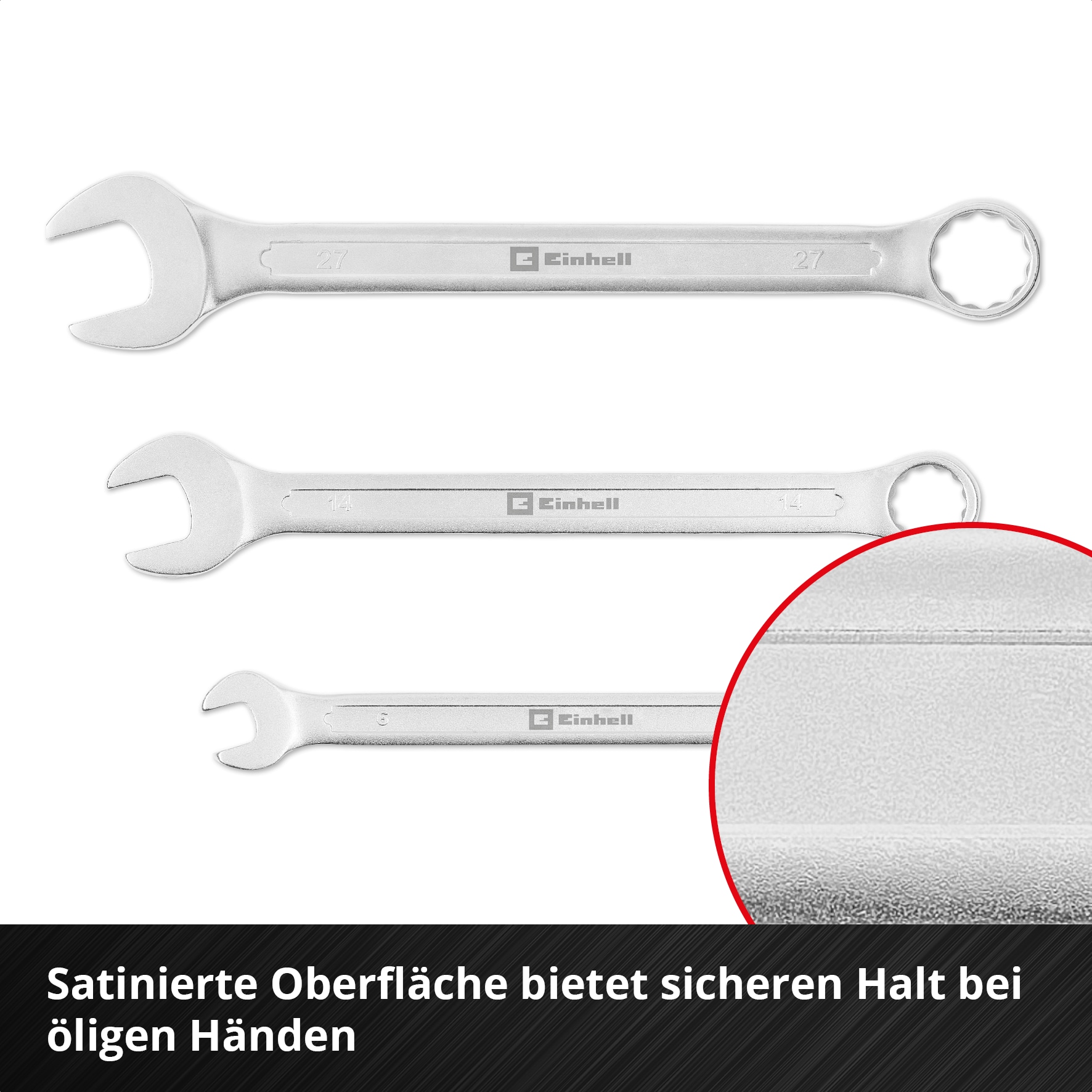 EINHELL E-Case-Einleger Gabelringschlüssel, 370521, 19-teilig
