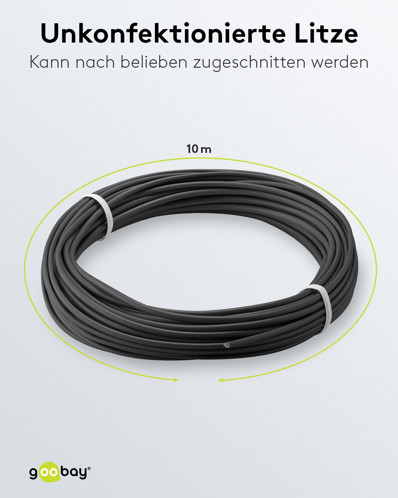 GOOBAY Kupferlitze 55045, 1x 0,14 mm², isoliert, 10 m, schwarz