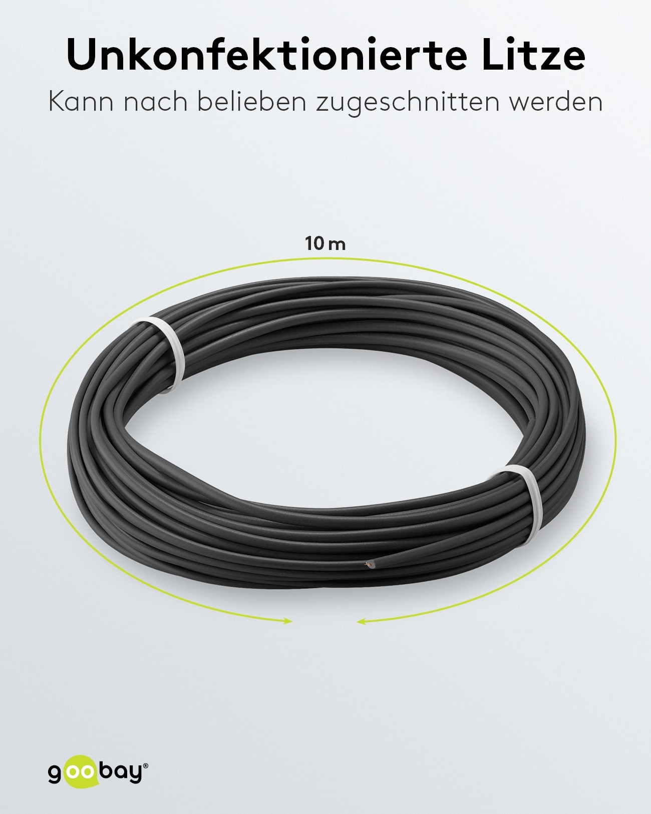 GOOBAY Kupferlitze 55045, 1x 0,14 mm², isoliert, 10 m, schwarz