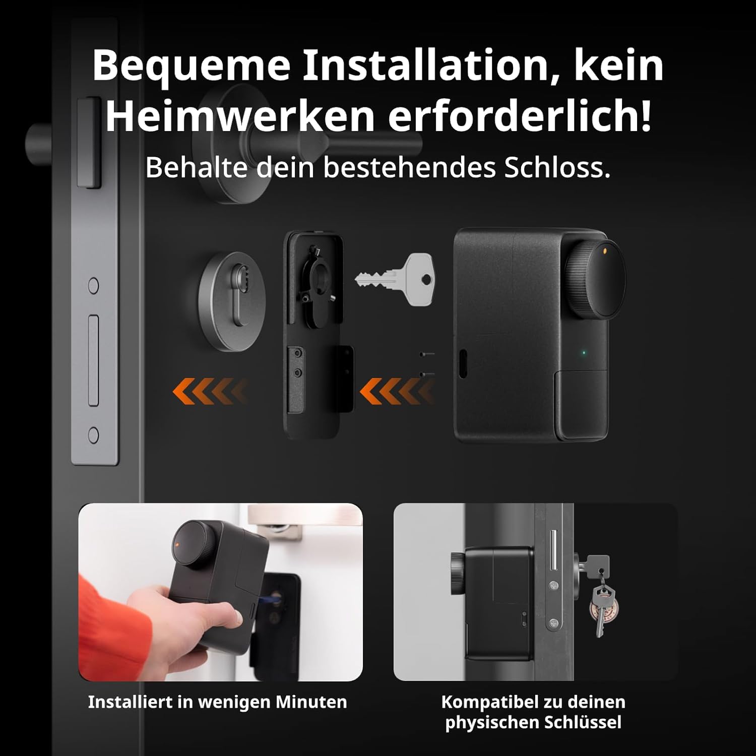 SWITCHBOT Smartes Türschloss, Smart Lock Pro, schwarz