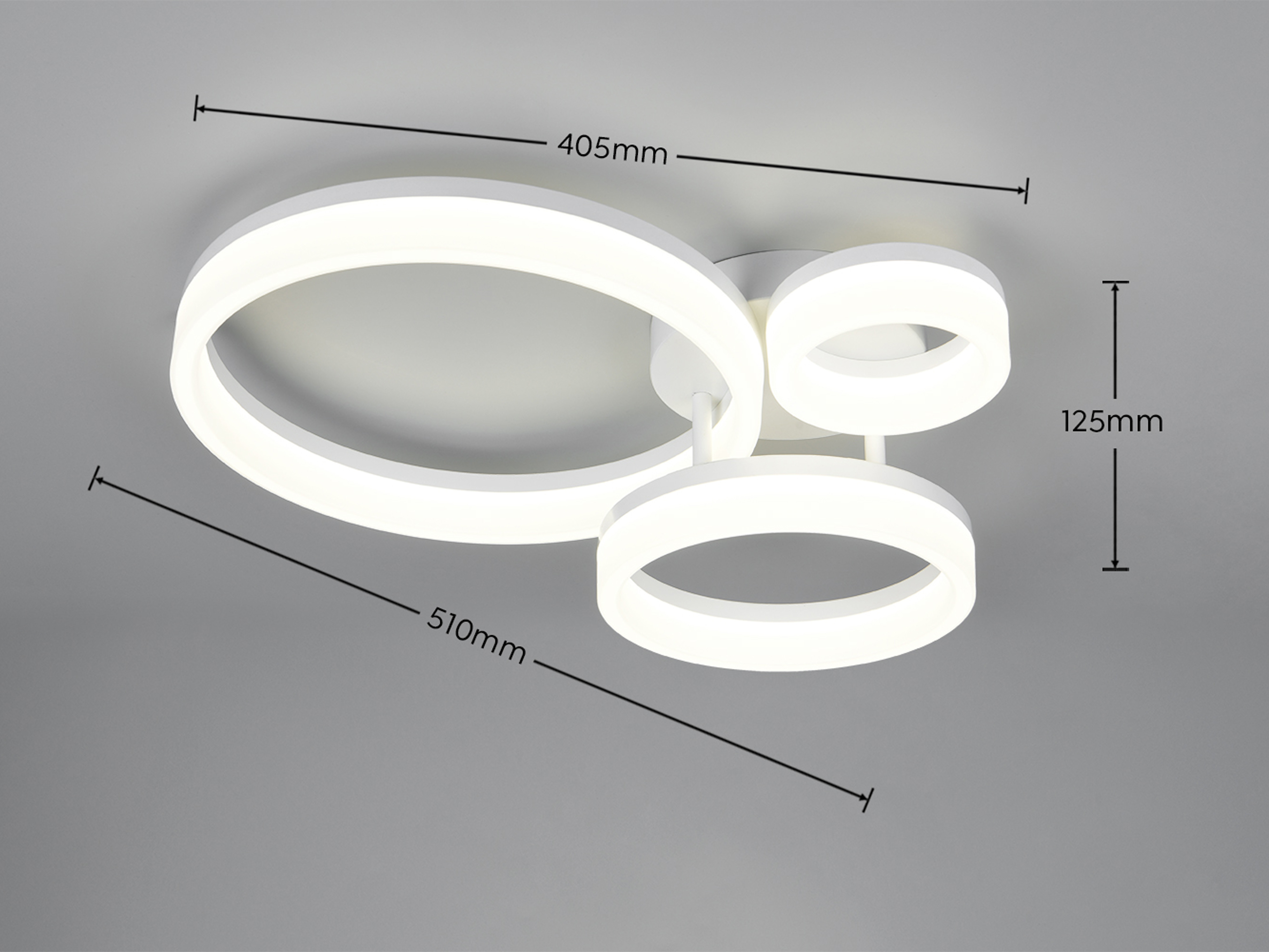 REALITY LED-Deckenleuchte Scope R63601331, 32W, 4000K, 4200lm, neutralweiß, IP20, weiß