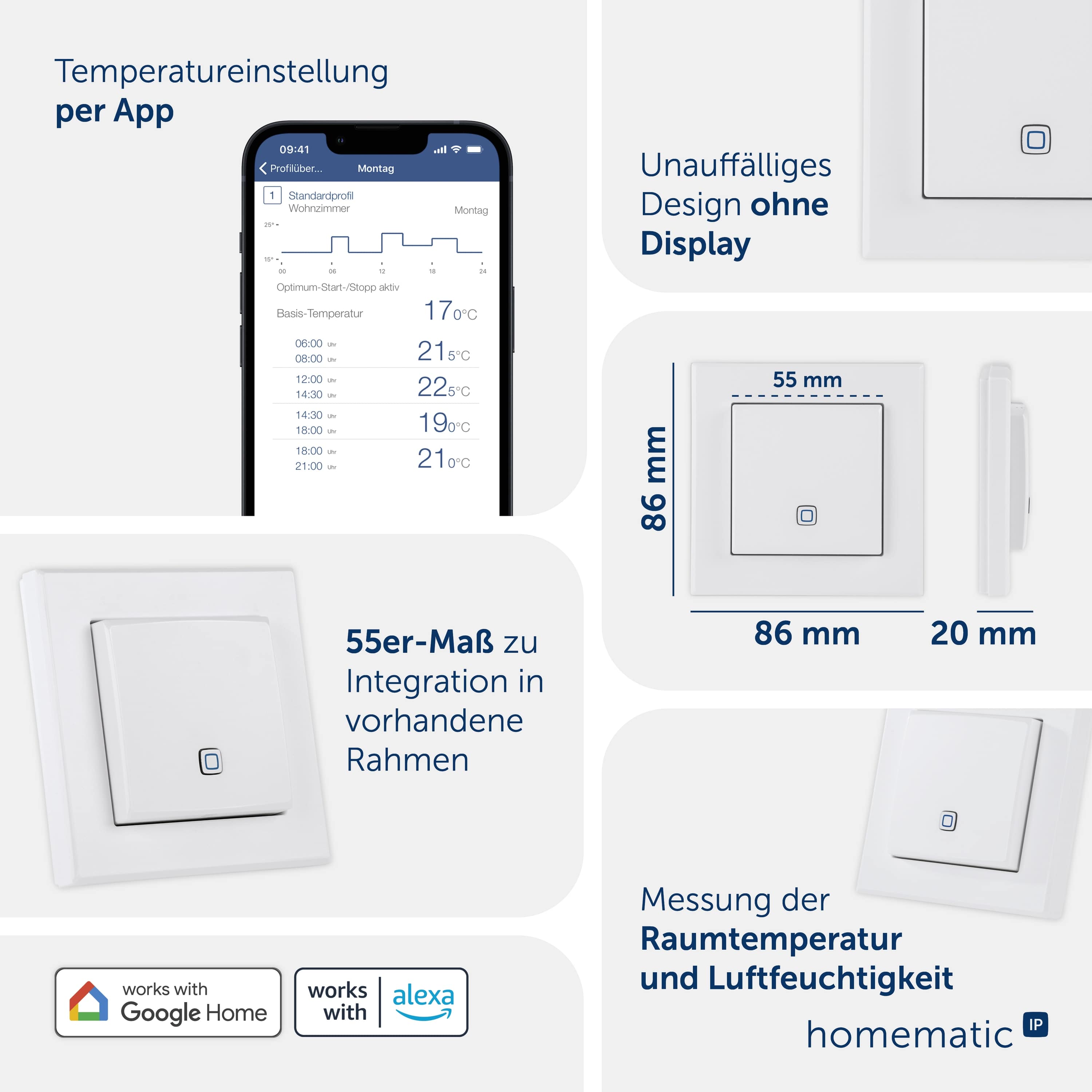 HOMEMATIC IP Smart Home 150181A0, Temp. und Luftfeucht. Sensor HOMEMATIC IP Smart Home 150181A0, Temp. und Luftfeucht. Sensor