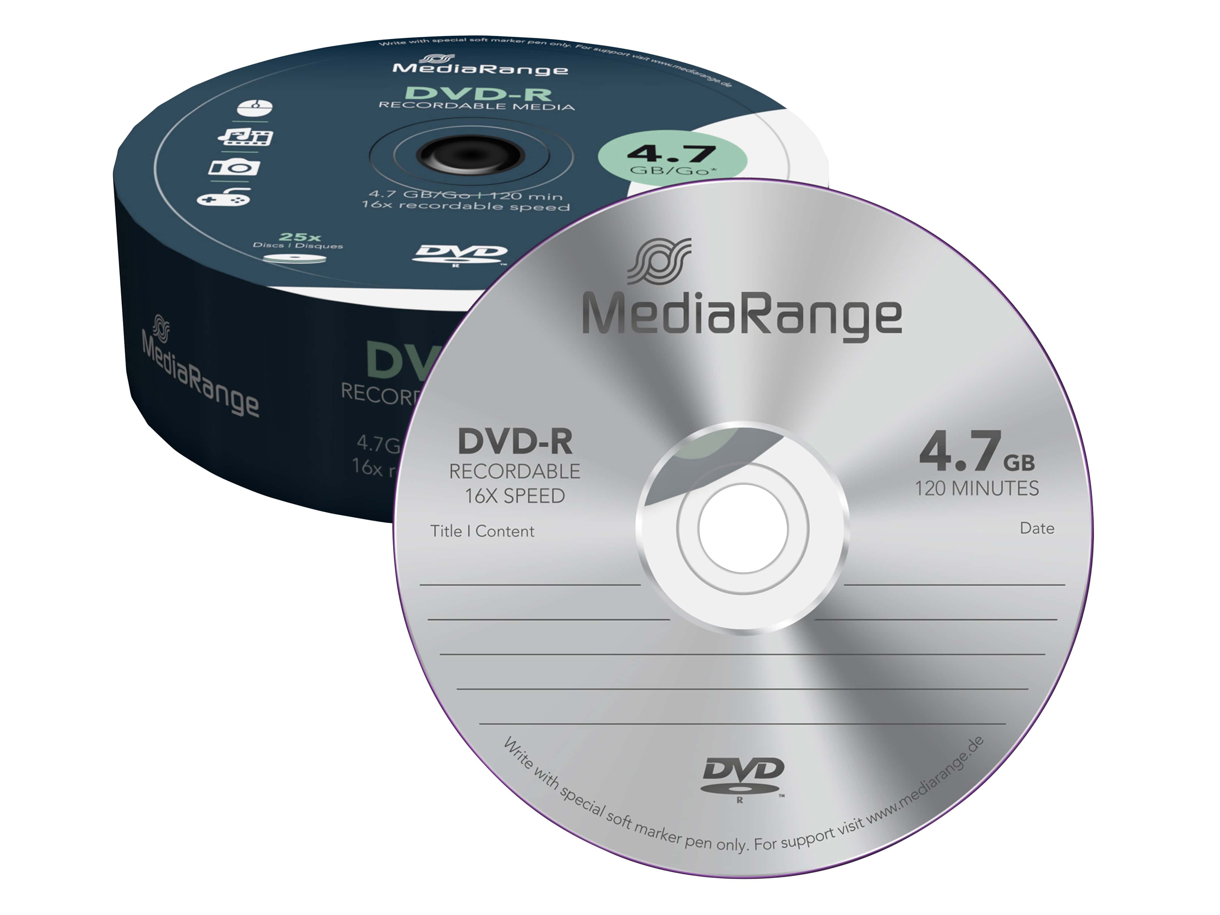 MEDIARANGE DVD-R Spindel MR403 4,7GB MEDIARANGE DVD-R Spindel MR403 4,7GB