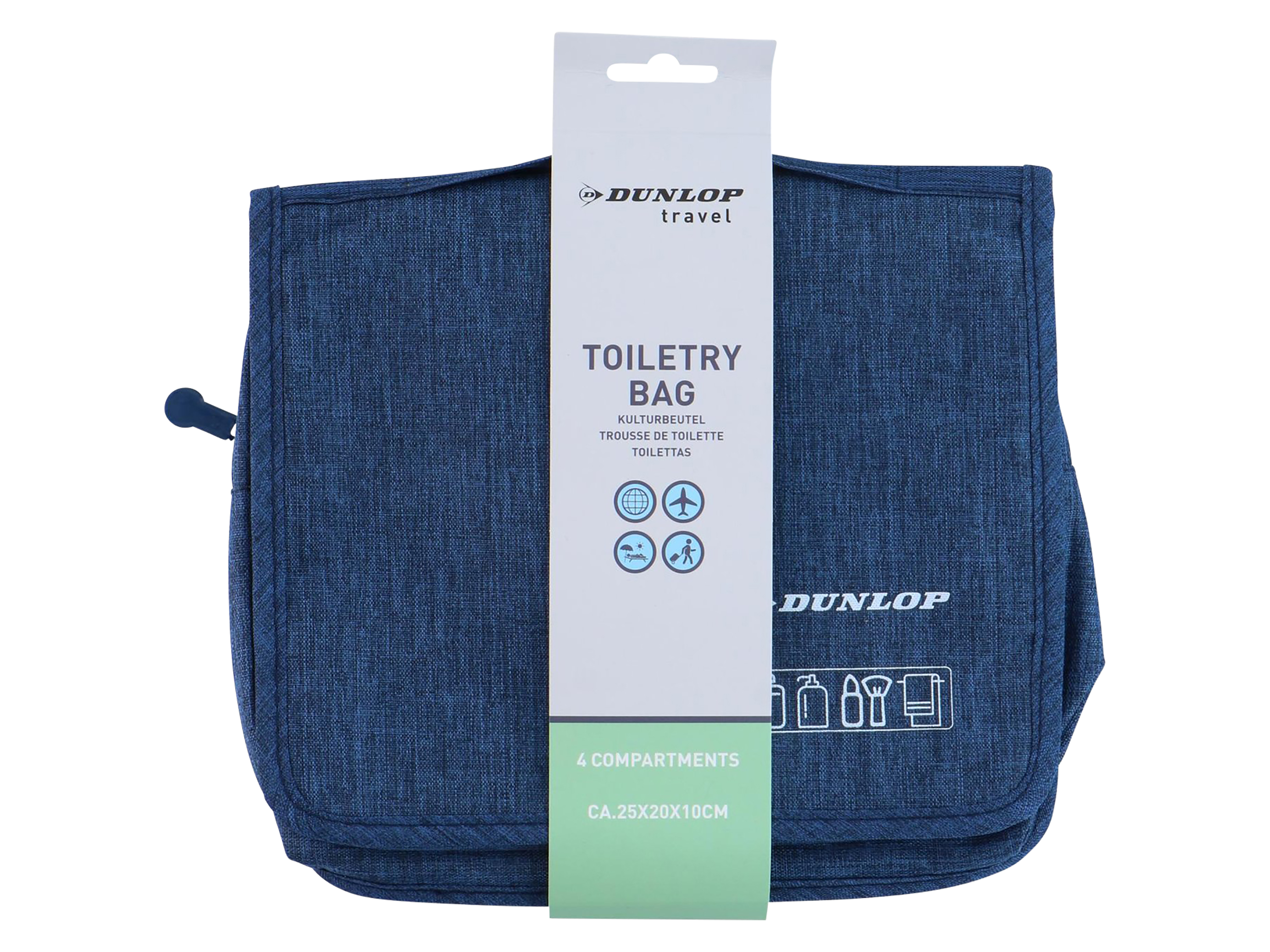 DUNLOP Kulturbeutel, 24,5x19x10 cm, Schwarz, Grau, Blau