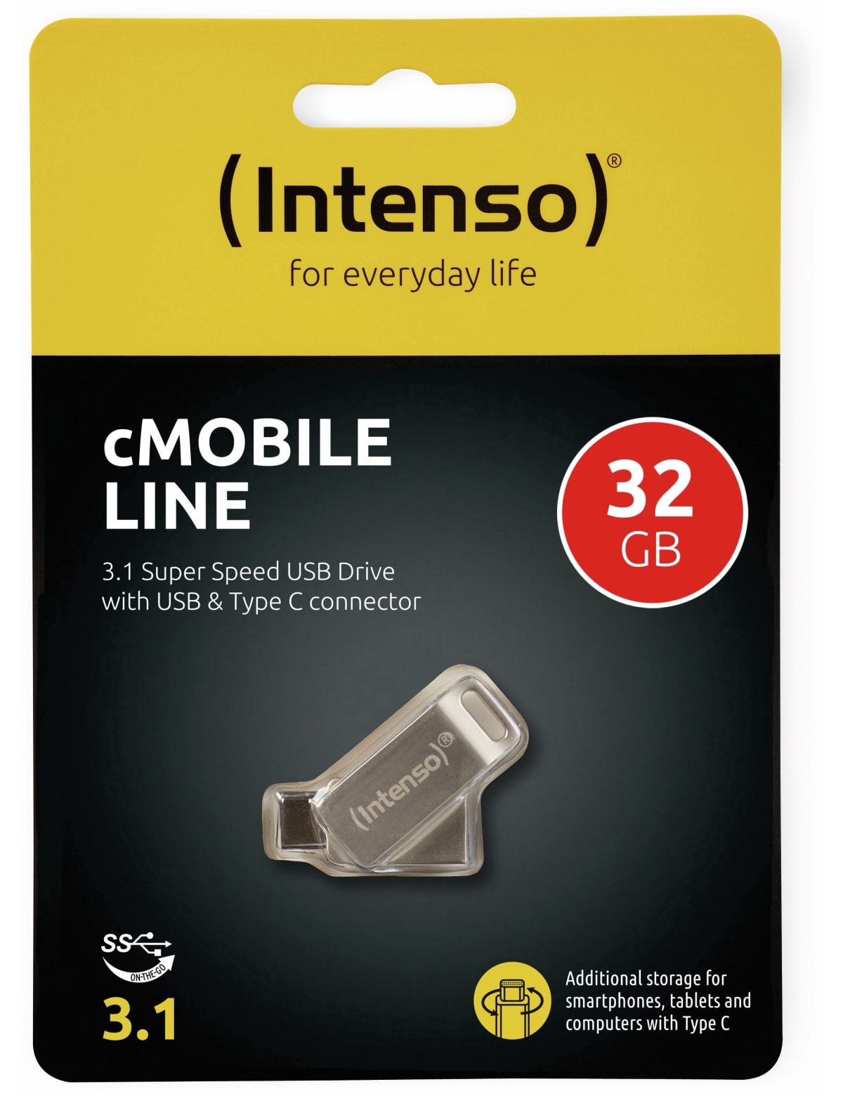 INTENSO USB-C-Stick cMobile Line 3536480 USB 3.2 32GB INTENSO USB 3.0 Speicherstick cMobile Line, USB Typ-C, 32 GB
