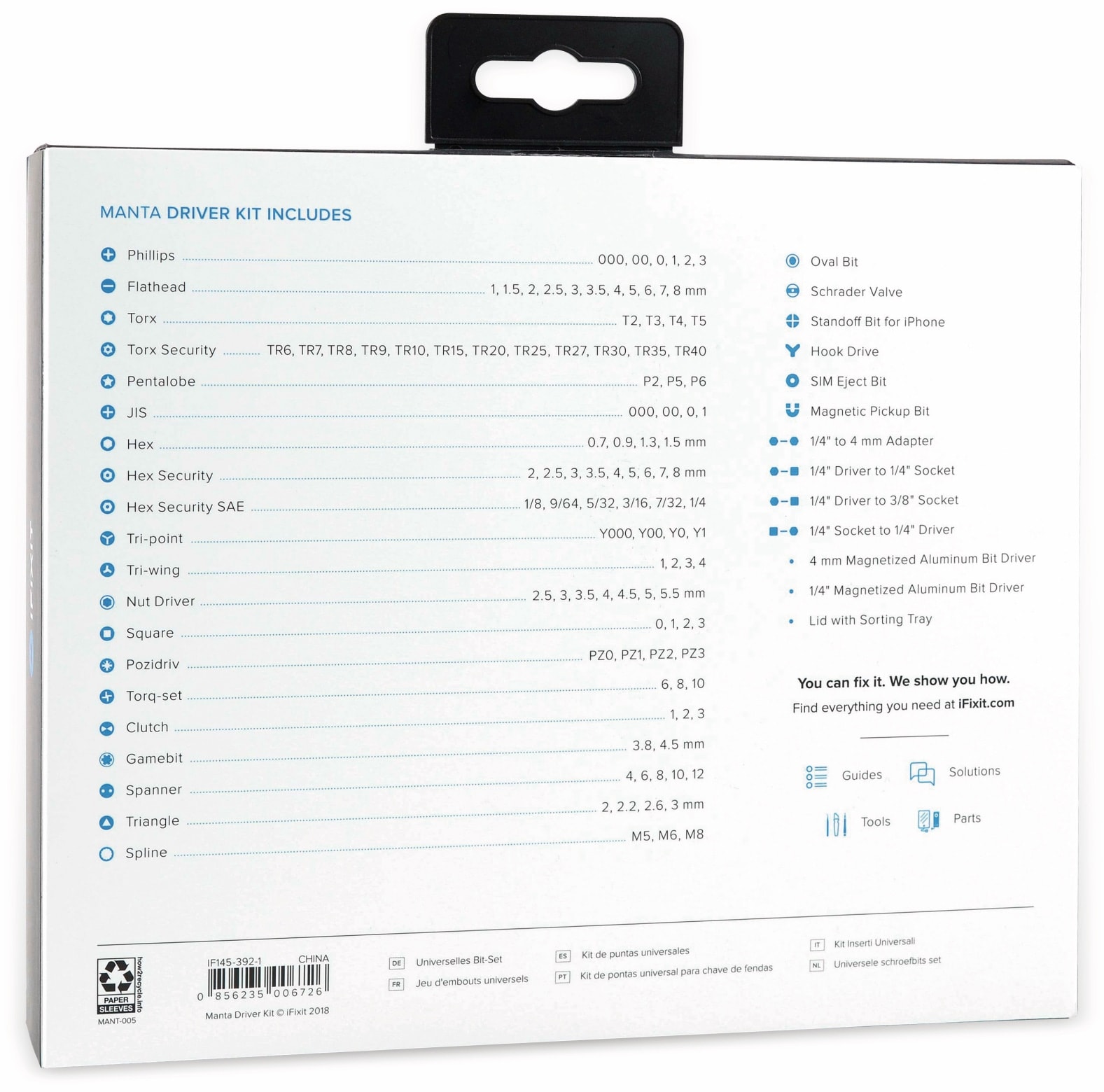 IFIXIT Bit-Set Manta Driver Kit, 114-teilig IFIXIT Bit-Set Manta Driver Kit, 114-teilig