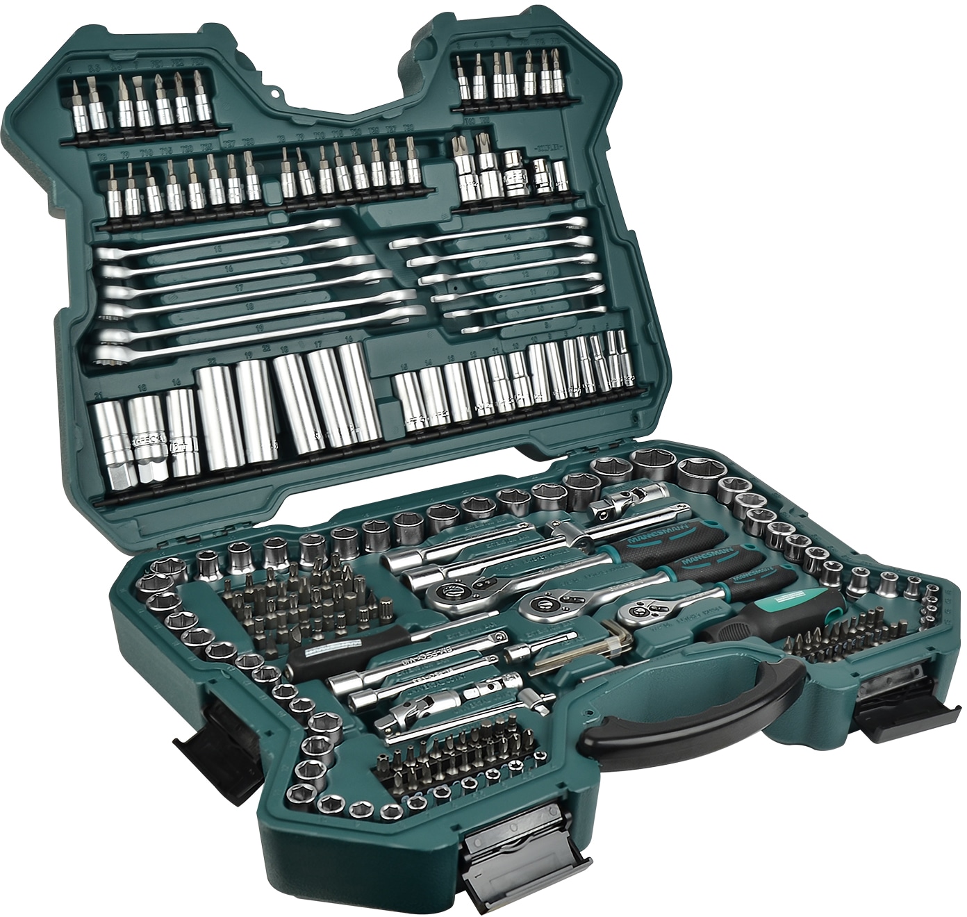 BRÜDER MANNESMANN Steckschlüssel-Satz, 215-tlg, 1/4"+3/8"+1/2"