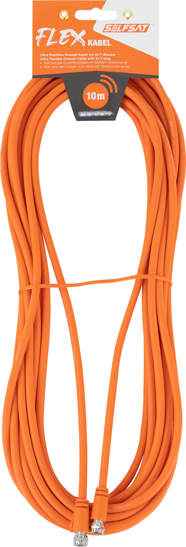 SELFSAT Antennenanschlusskabel Flex 10 m, orange
