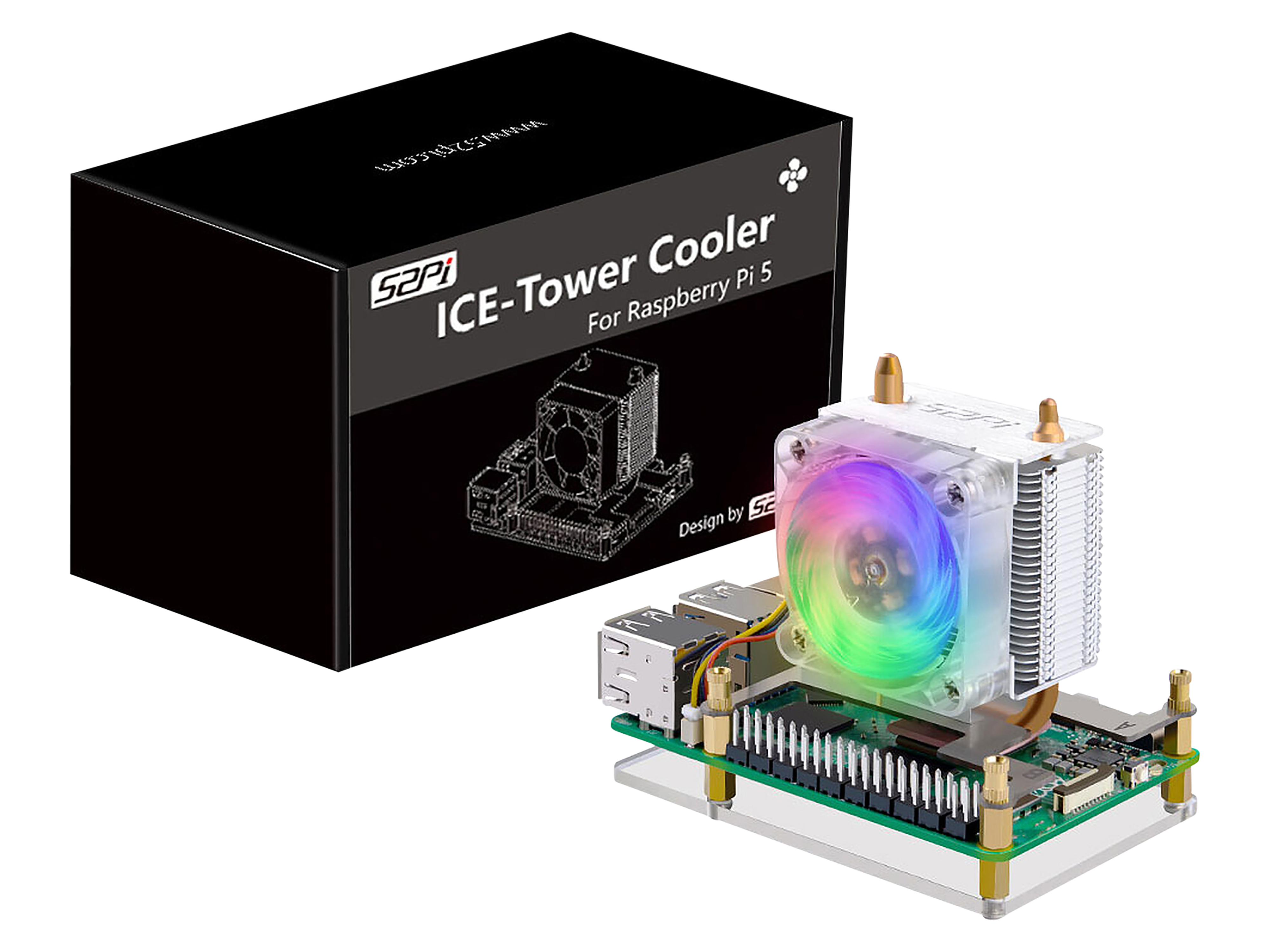 KUBII ICE Tower Lüfter für Raspberry Pi 5, Vertikal, ZP-0180