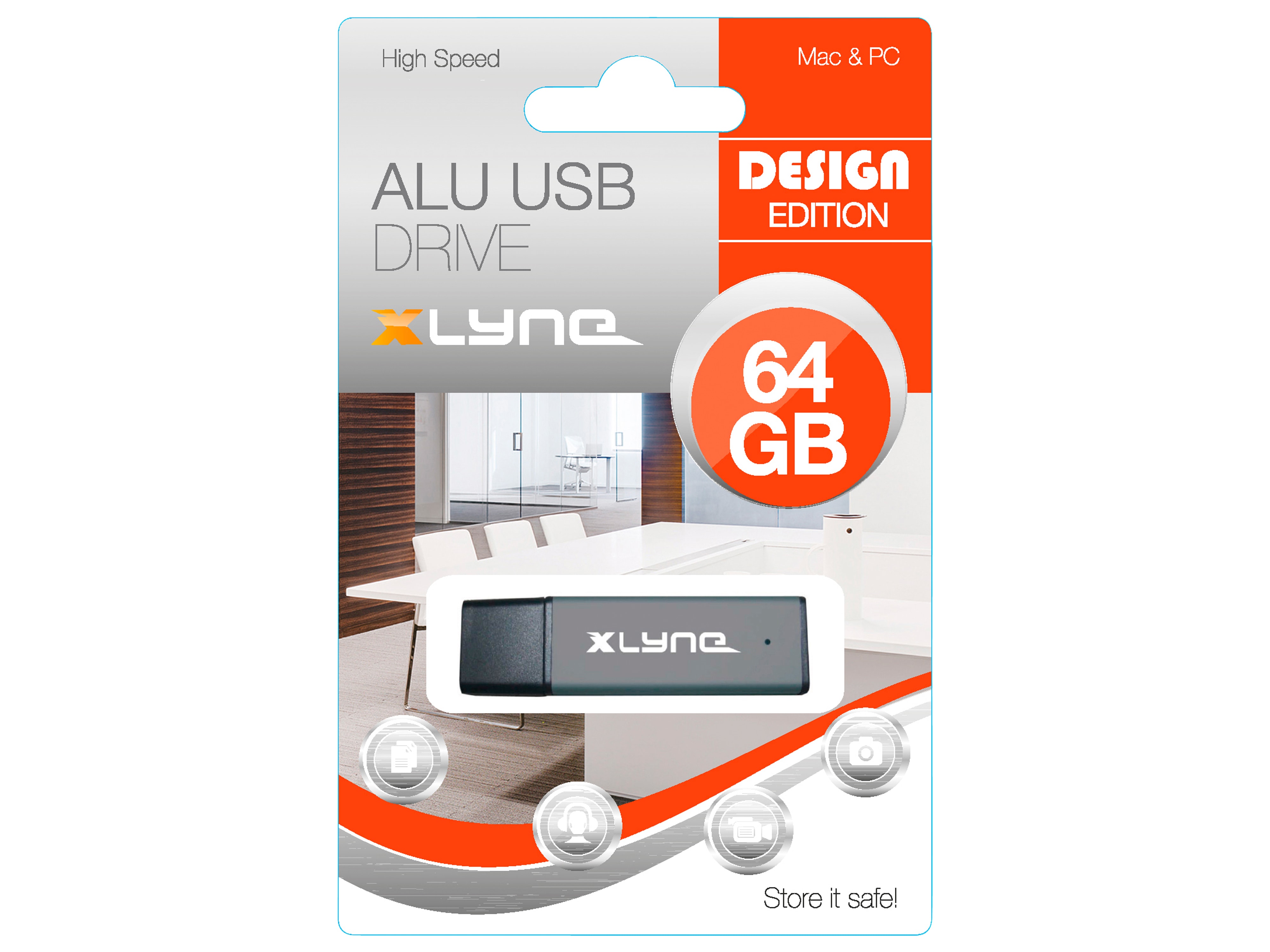 XLYNE USB-Stick Alu, USB 2.0, 64 GB XLYNE USB-Stick Alu, USB 2.0, 64 GB