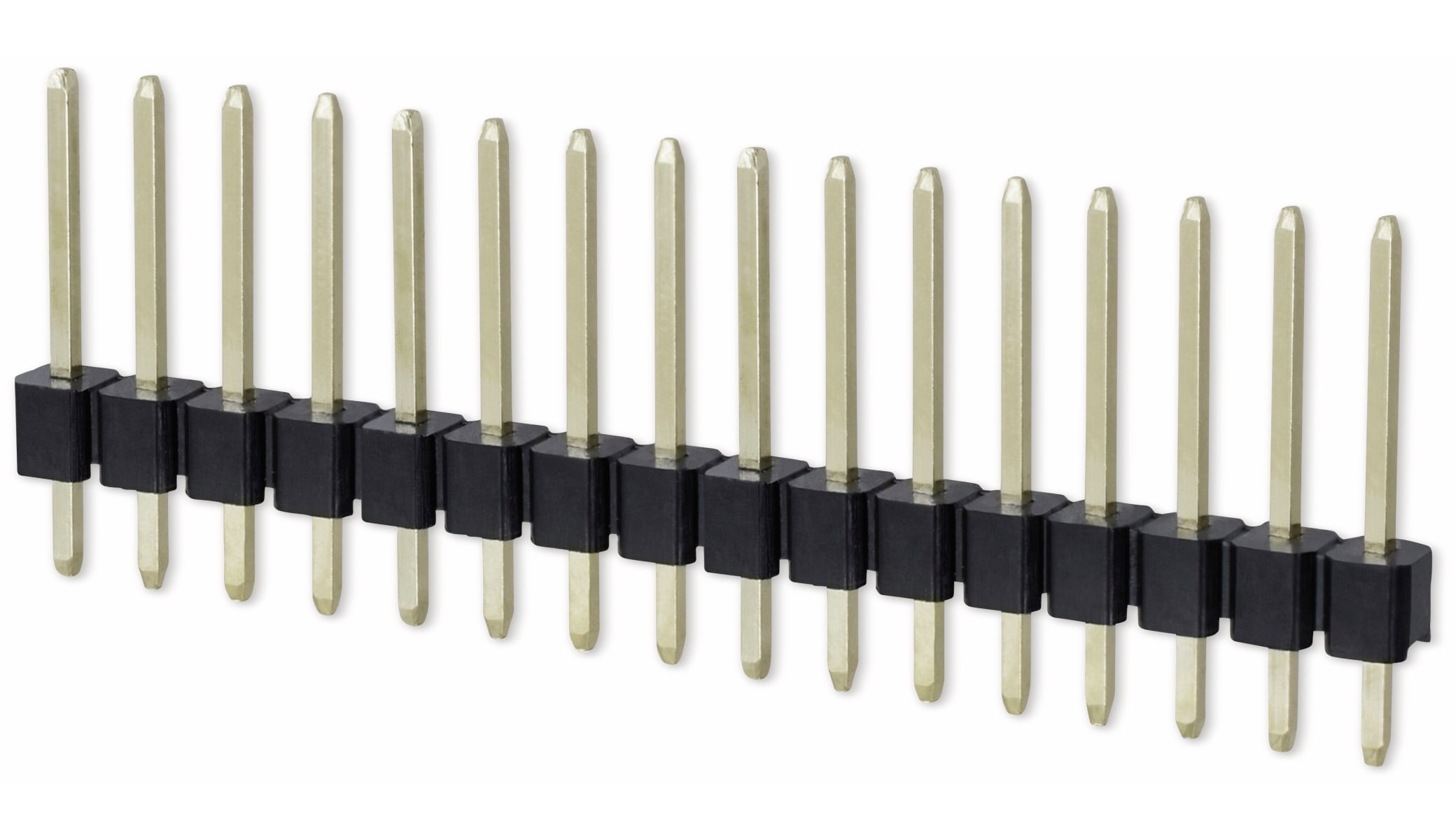 Stiftleiste, 1 x 16, 2,54 mm, gerade, 0,8µ Au (Gold), 5 Stück Stiftleiste, 1 x 16, 2,54 mm, gerade, 0,8µ Au (Gold), 5 Stück