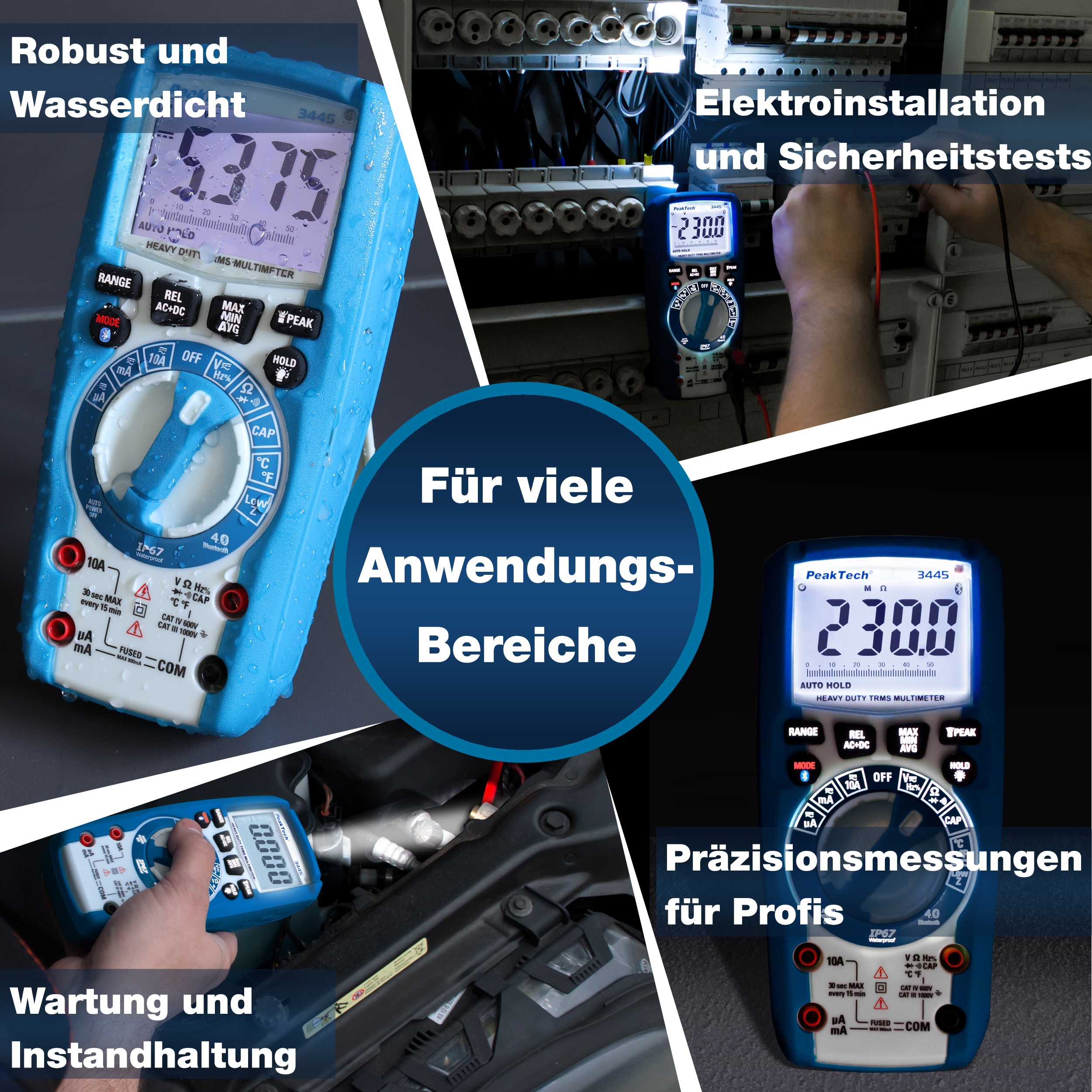 PEAKTECH Multimeter, P 3445, True RMS, Bluetooth PEAKTECH Multimeter, P 3445, True RMS, Bluetooth