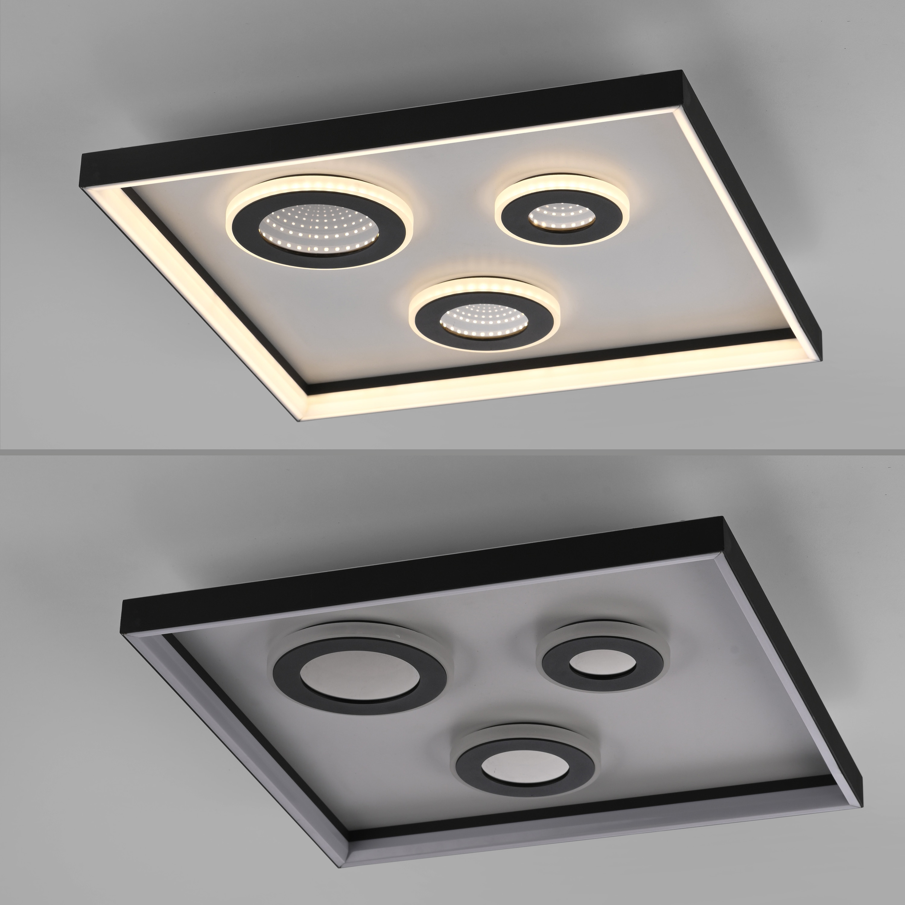 PAUL NEUHAUS LED-Deckenleuchte 6856-18 schwarz, 32 W, 4000 lm, CCT, Fernbedienung