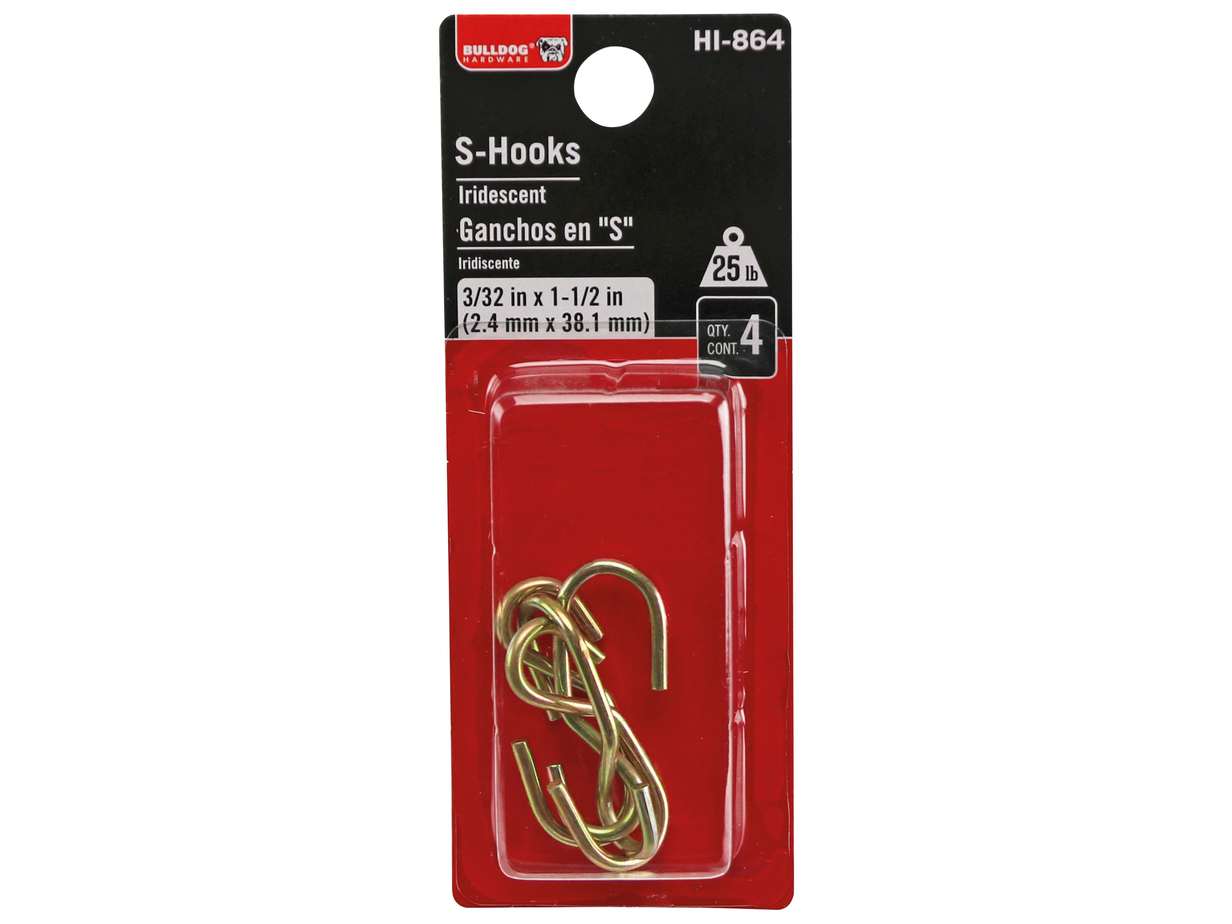S-Haken, 38x2,4mm, 4 Stück