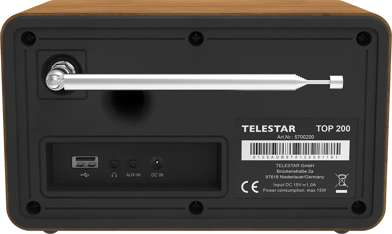TELESTAR Internetradio TOP 200, DAB+/UKW, Bluetooth, Holzoptik