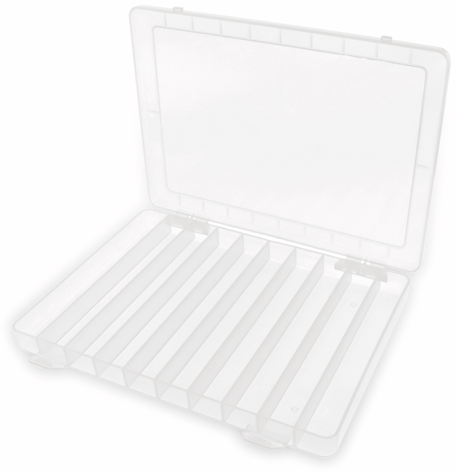 Sortimentsbox, 252x188x24, 10 Fächer, PP, transparent