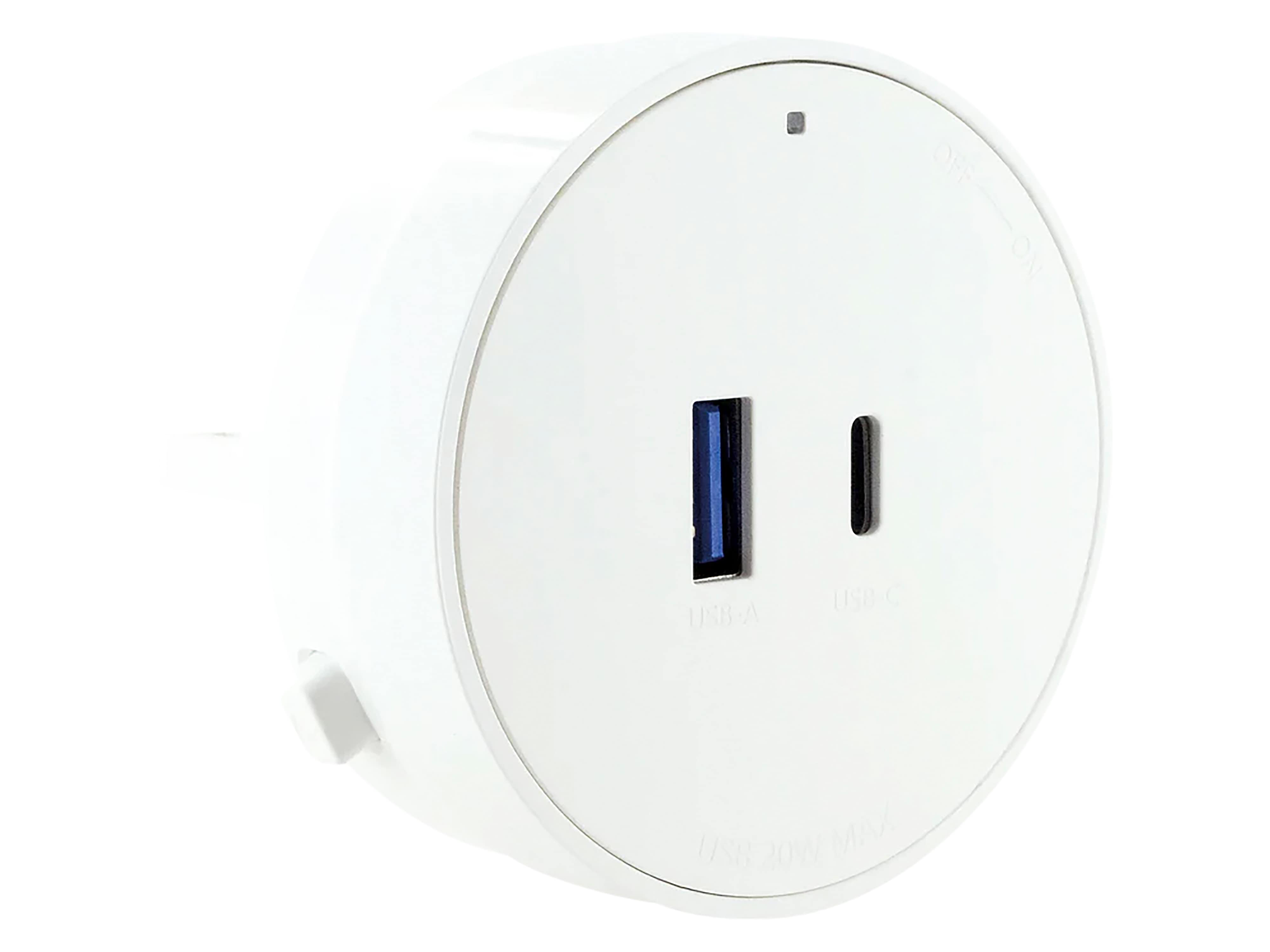 SCHWAIGER Steckdose für Steckdosenleiste, 1x USB-C, 1x USB-A, Ein/Aus, weiß