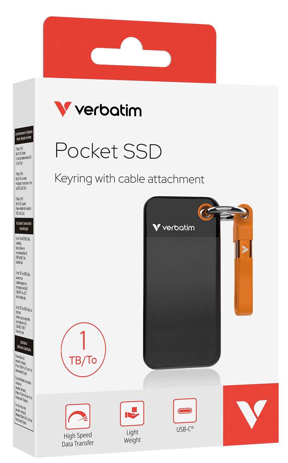 VERBATIM Externe SSD Pocket 2TB schwarz-orange VERBATIM Externe SSD Pocket 2TB schwarz-grau
