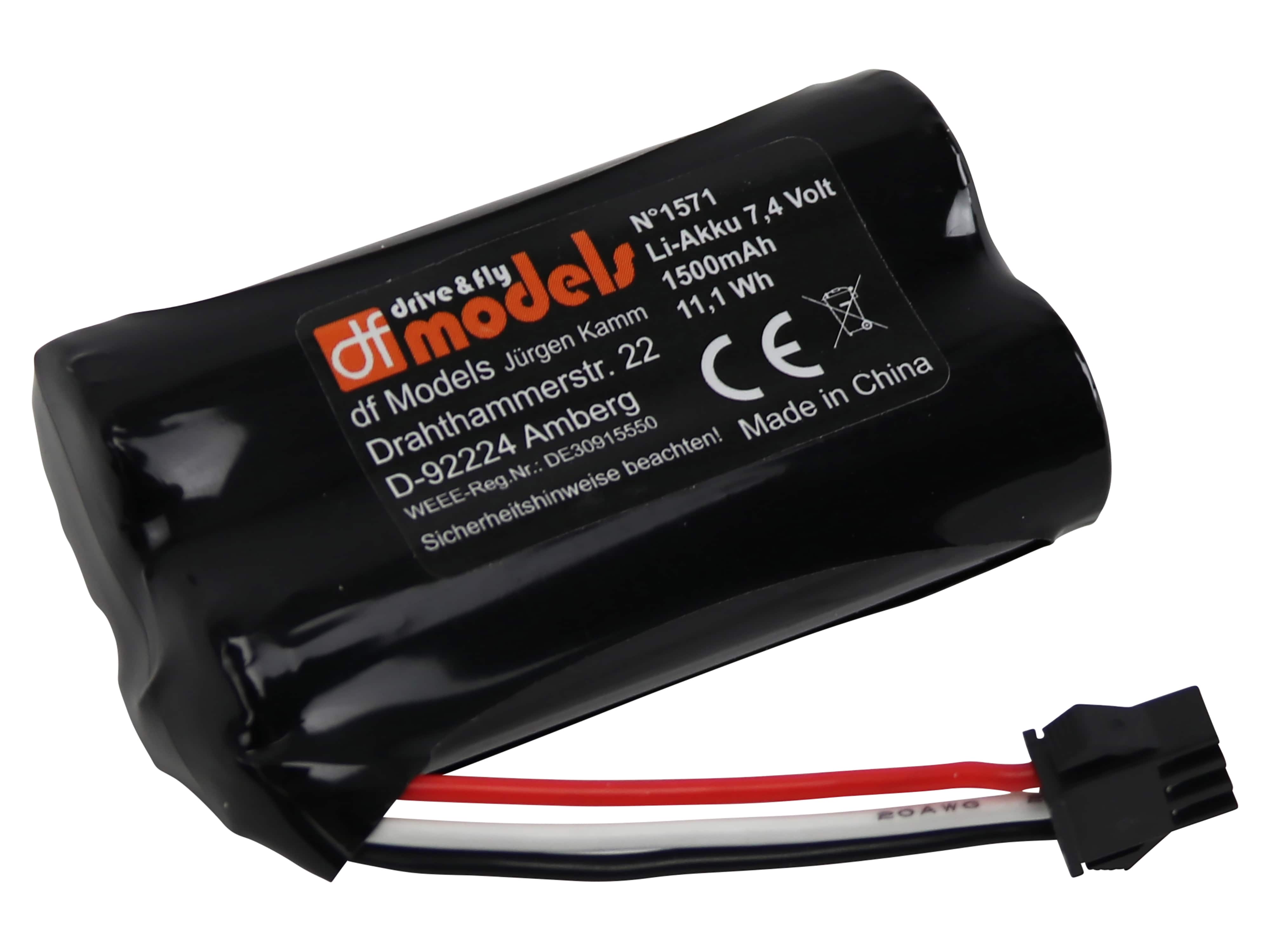 DF MODELS Li-Ion Akku für "TurbineX", 7,4 V, 1200 mAh, 8,88 Wh