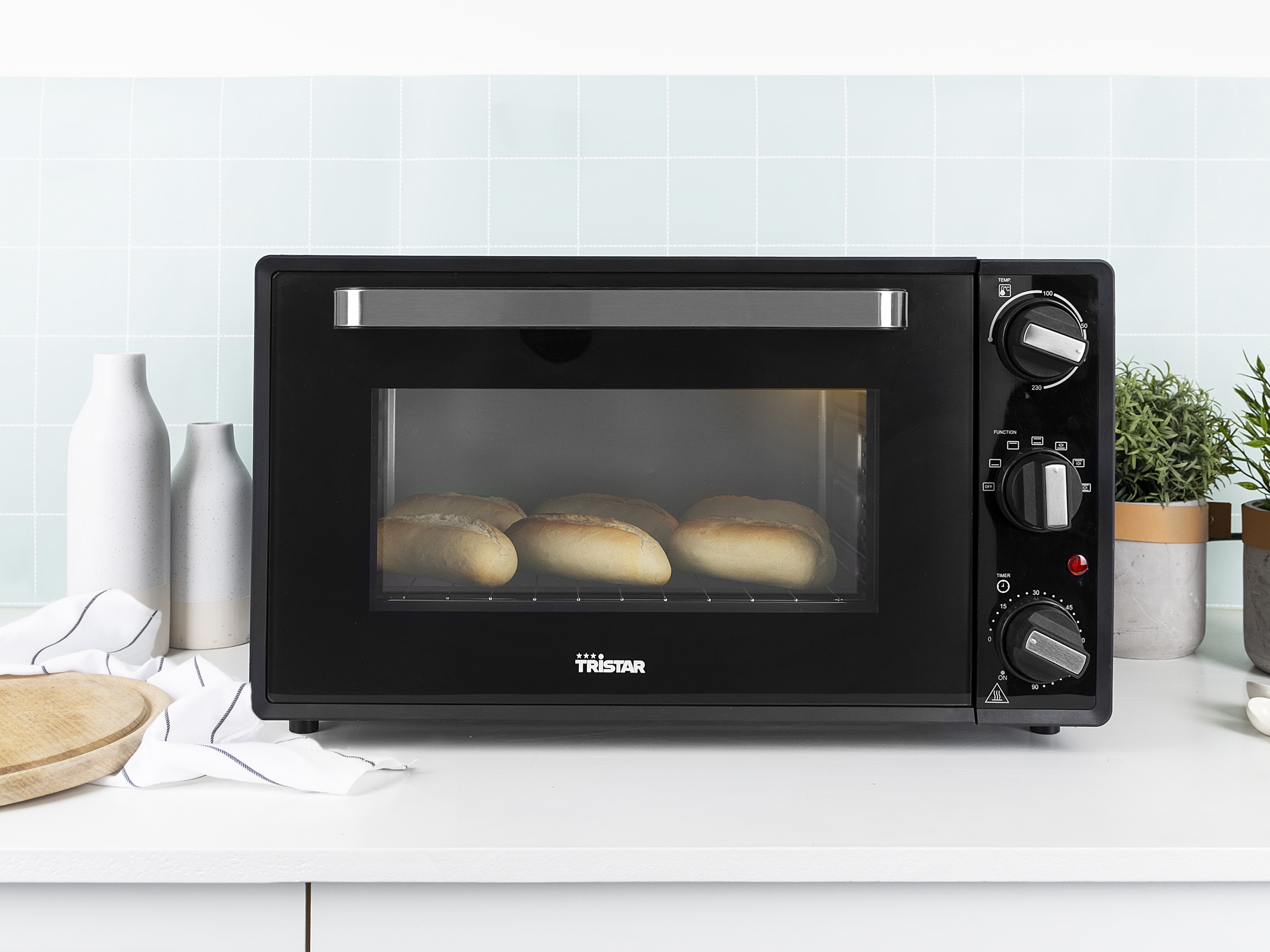 TRISTAR Mini-Backofen OV-3630, 38, L, 2000 W, Heißluft, schwarz