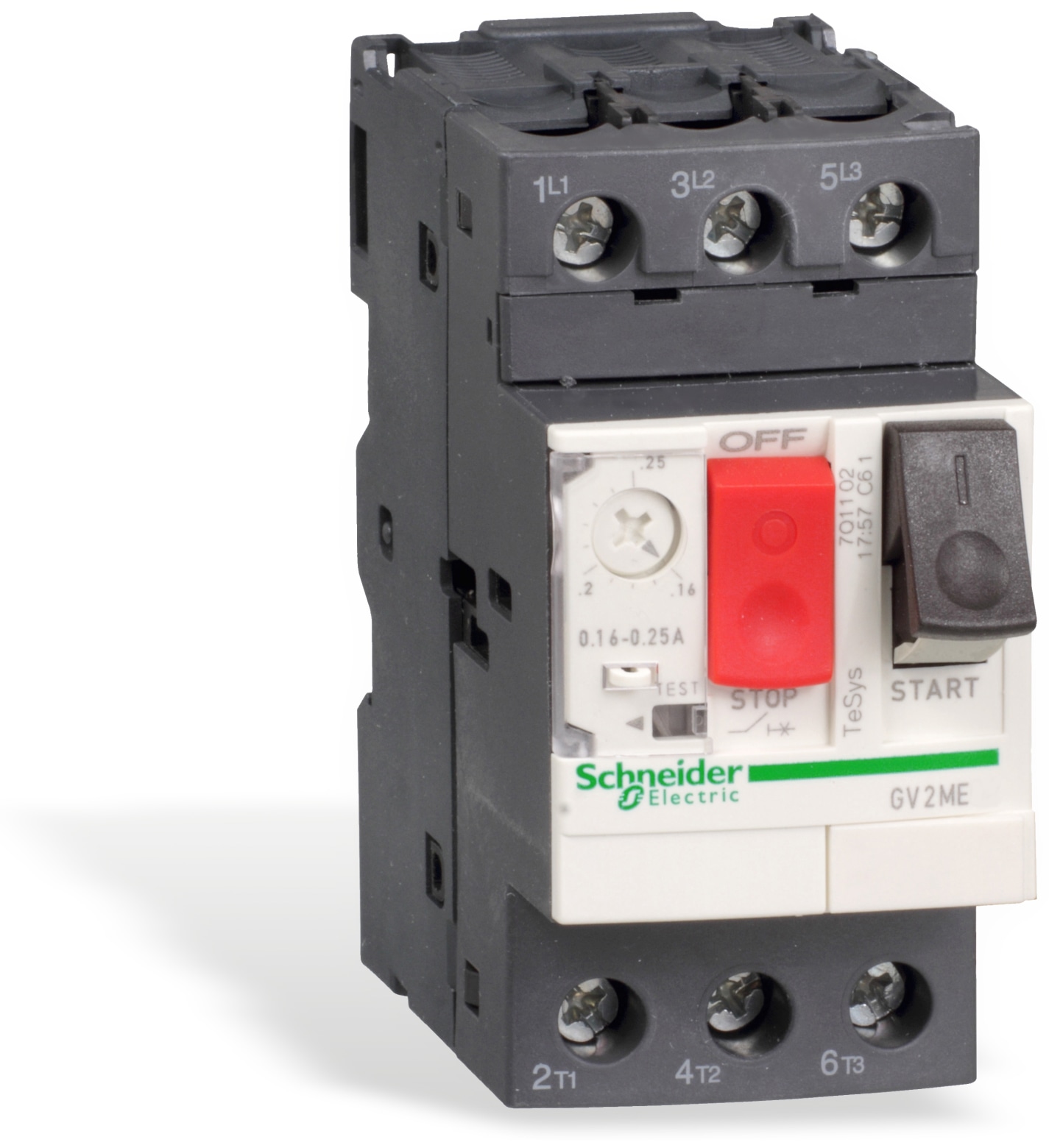 SCHNEIDER ELECTRIC Motorschutzschalter GV2ME06, 3-polig, 1..1,6A SCHNEIDER ELECTRIC Motorschutzschalter GV2ME06, 3-polig, 1..1,6A