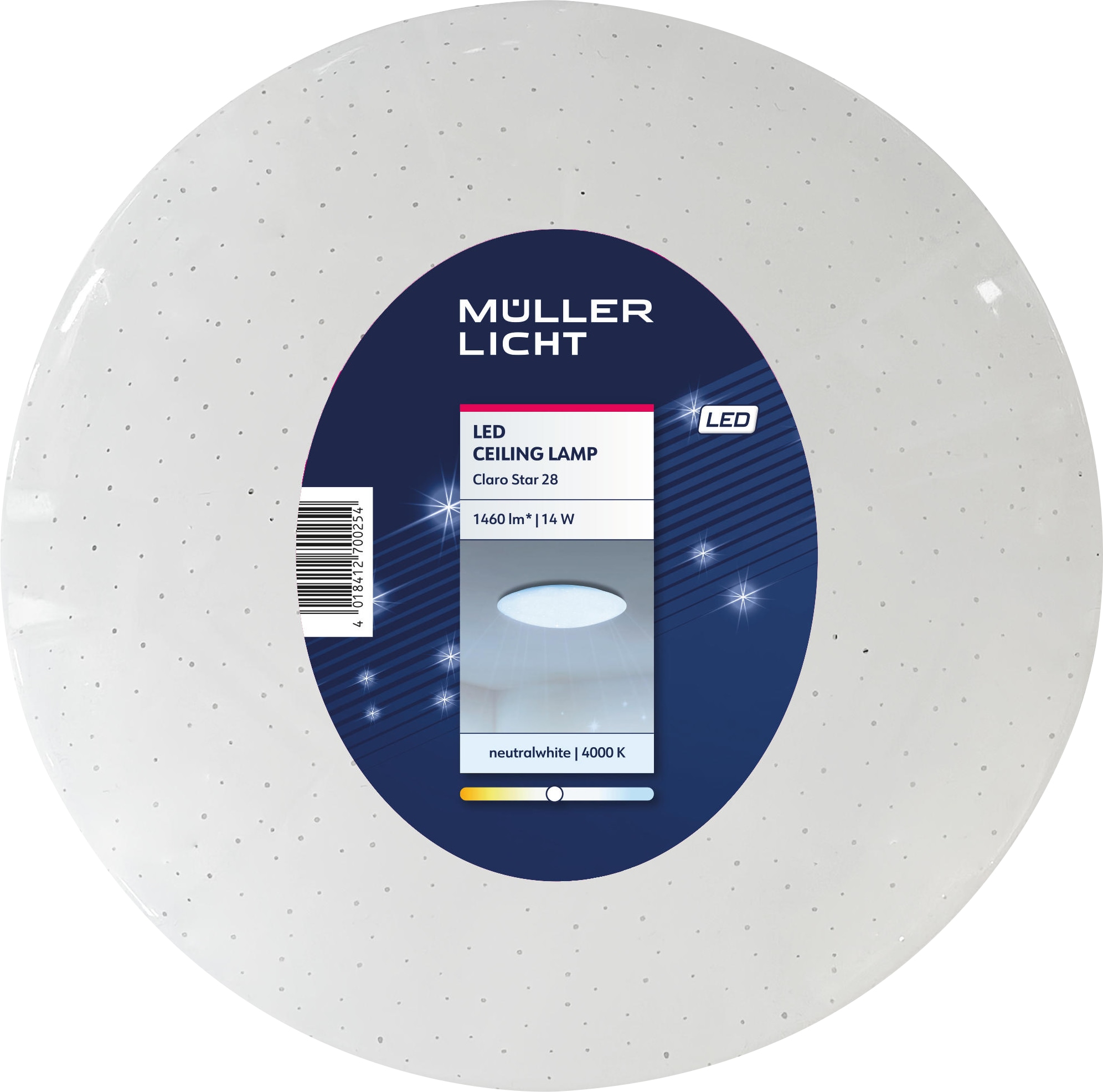 LED-Deckenleuchte MÜLLER-LICHT Claro star, 14 W, 1460 lm, 4000 K, IP20, neutralweiß