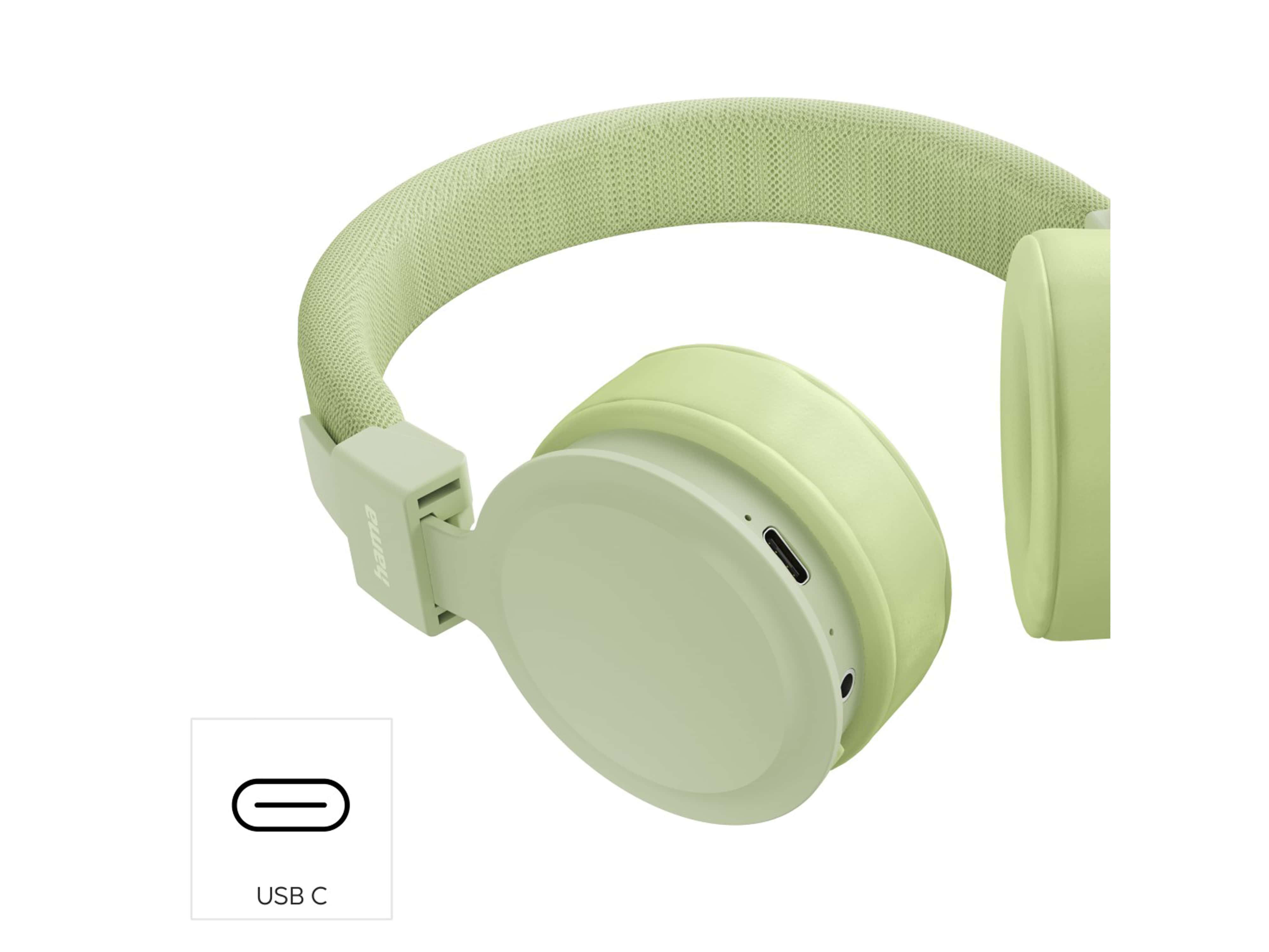 HAMA On-Ear Kopfhörer, Freedom Lit III, Bluetooth, faltbar, Sprachsteuerung grün On-Ear Kopfhörer HAMA, Freedom Lit III, Bluetooth, faltbar, Sprachsteuerung grün