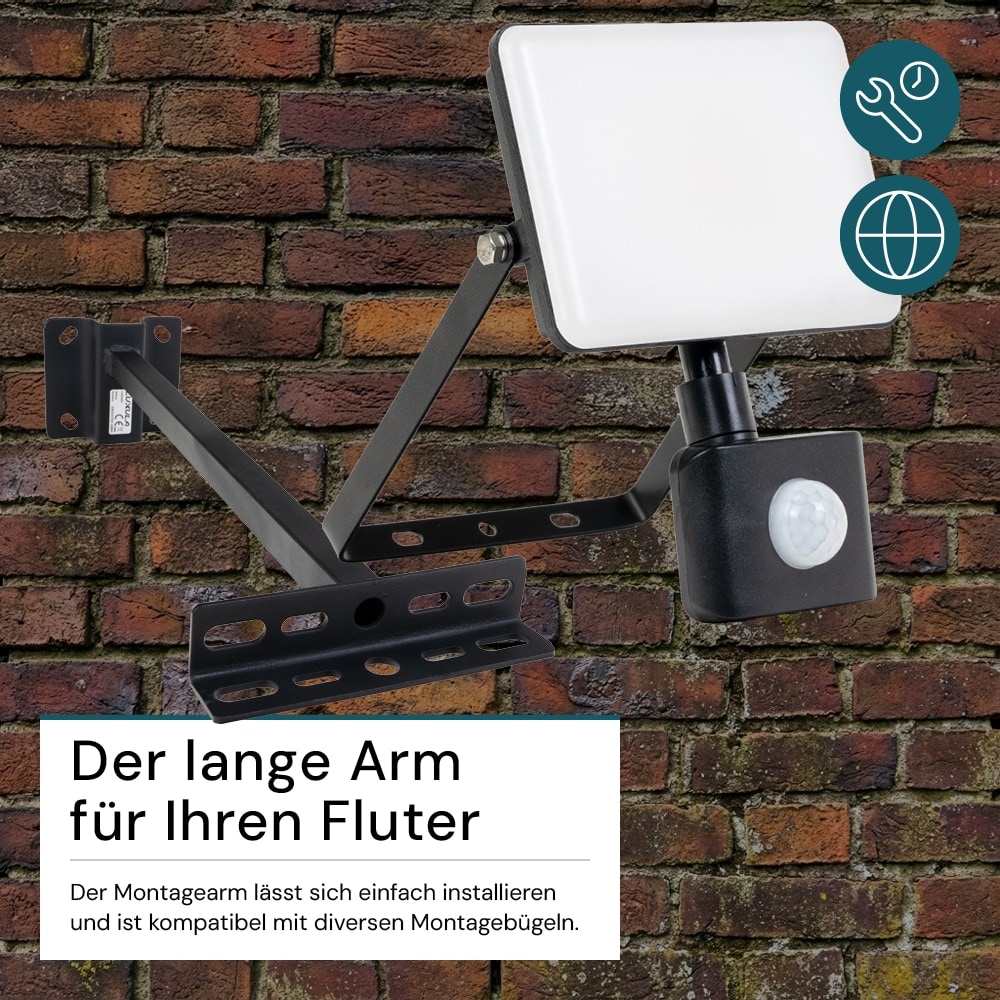 LUXULA Wandhalterung für Fluter, LX900400, 150x500 mm, schwarz