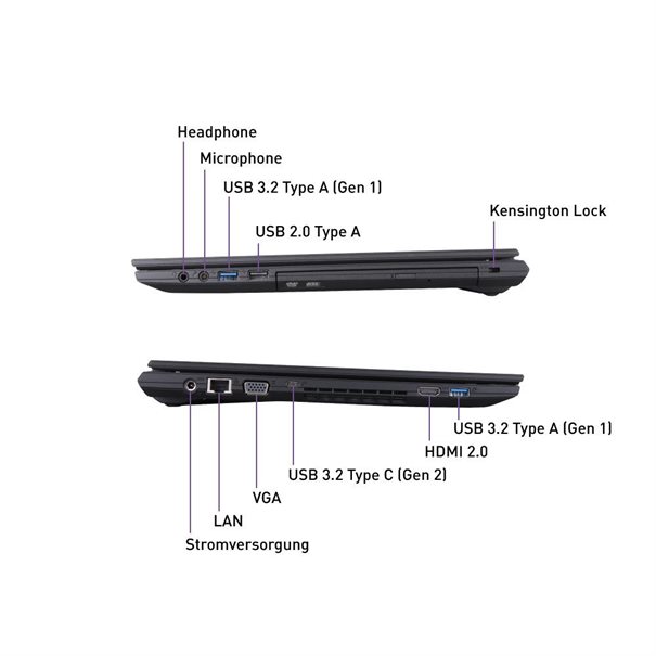 TERRA Notebook Mobile 1716U Intel® Core™ i3-1315U, 8 GB DDR4, 500 GB M.2 SSD NVME