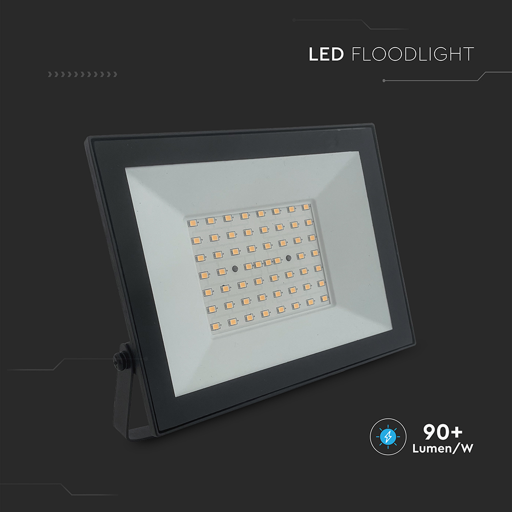 V-TAC LED-Fluter, VT-44054, 50 W, 3000 K, EEK: F, 4000 lm, warmweiß, IP65, schwarz