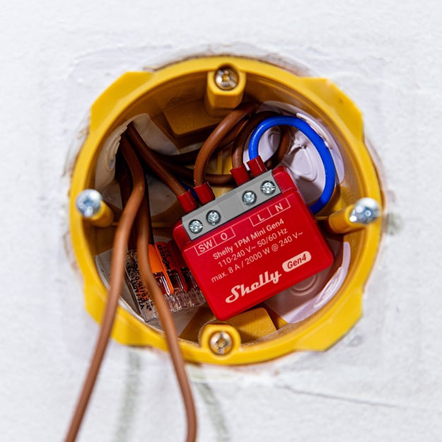 SHELLY Relais 1PM Mini Gen4, 8 A, WLAN, Bluetooth, rot