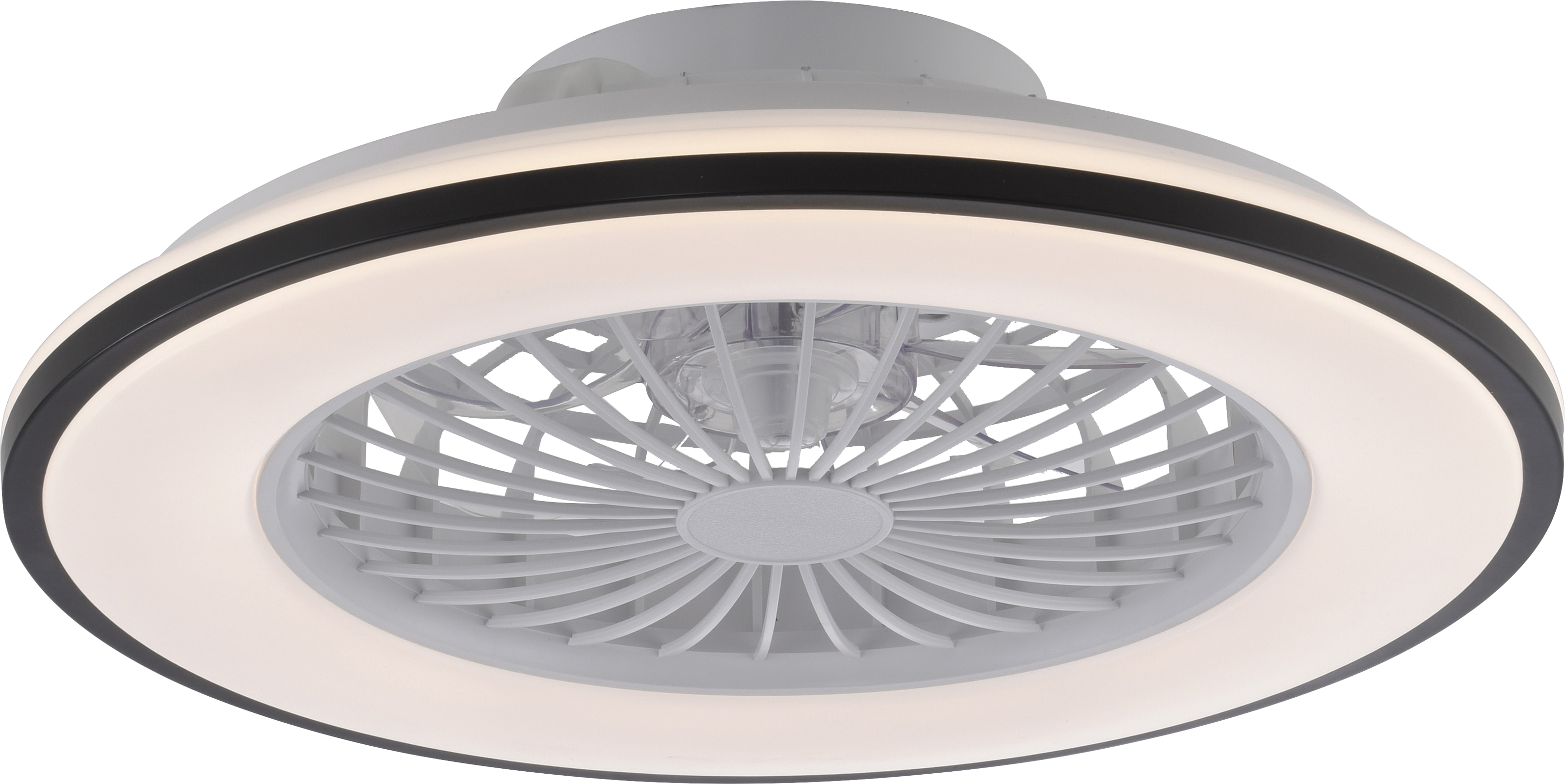 JUST LIGHT LED-Deckenleuchte 14447-18, Ventilator, 44W, 5400lm, CCT, RGB, IP20, schwarz/weiß