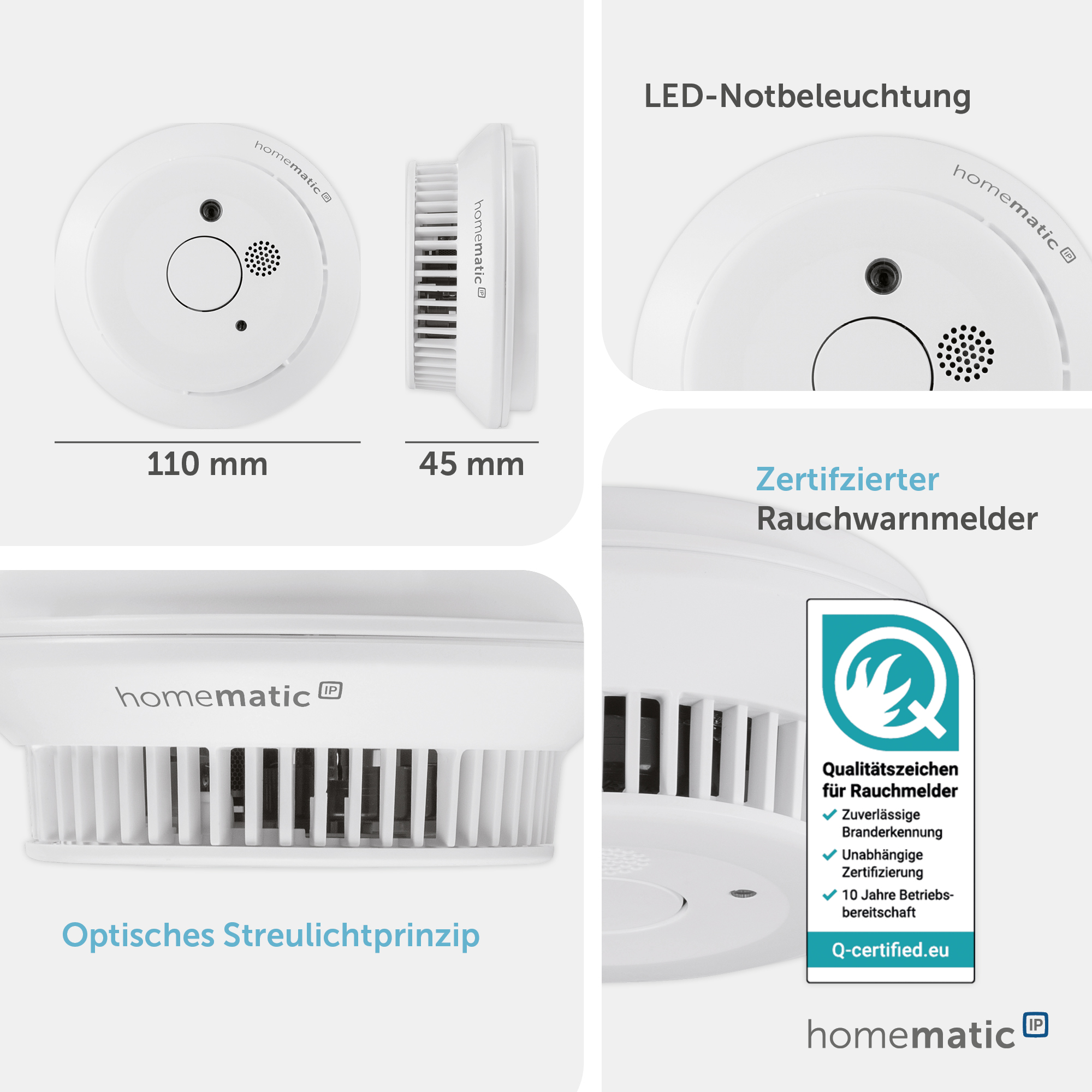 HOMEMATIC IP 156587A0, Rauchwarnmelder, Q-Label