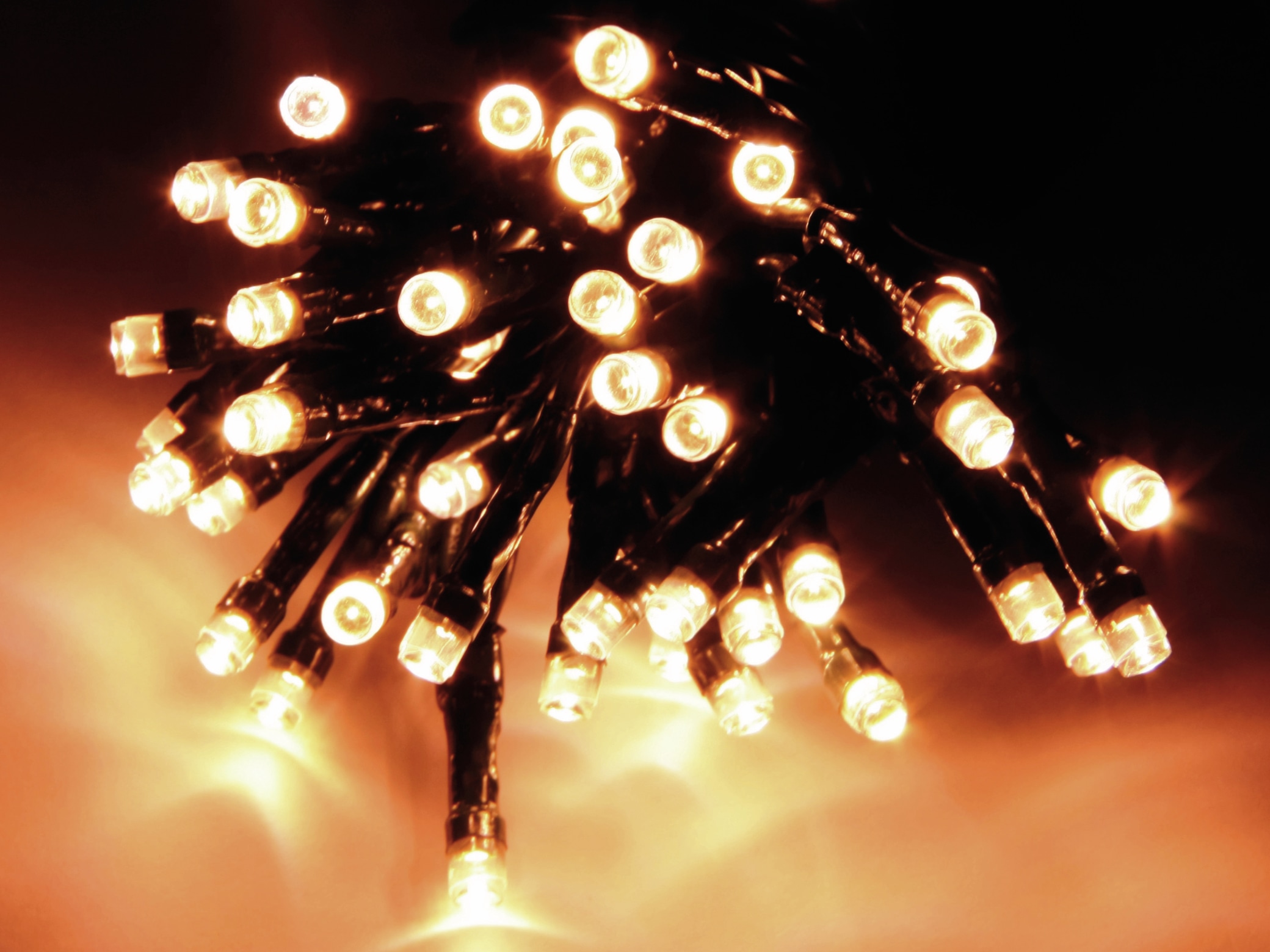 LED-Lichterkette, 720 LEDs, warmweiß, 230V~, IP44, Innen/Außen, grün