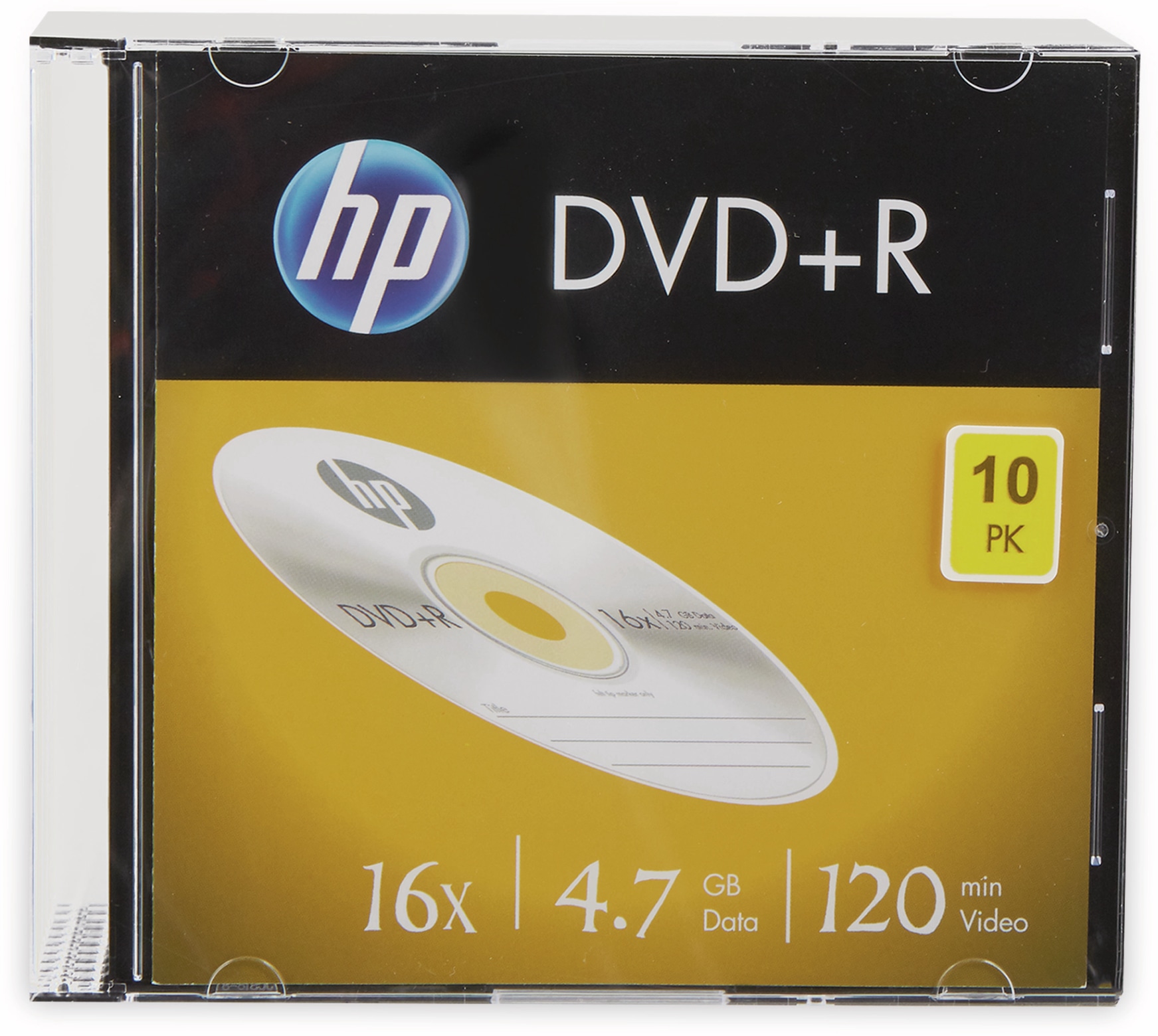 HP DVD+R 4.7GB, 120Min, 16x, Slimcase, 10 CDs