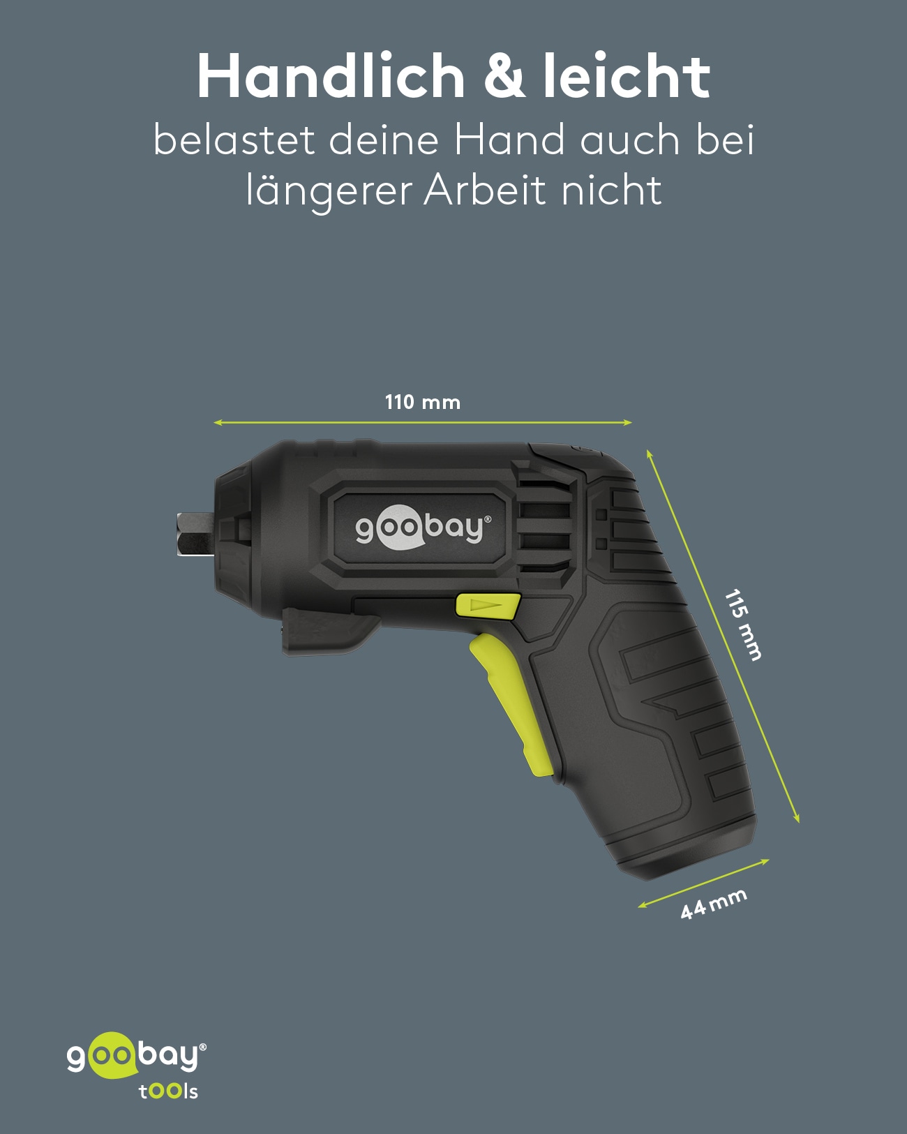 GOOBAY TOOLS 4in1 Mini-Akkuschrauber-Set, 77817, 35-teilig