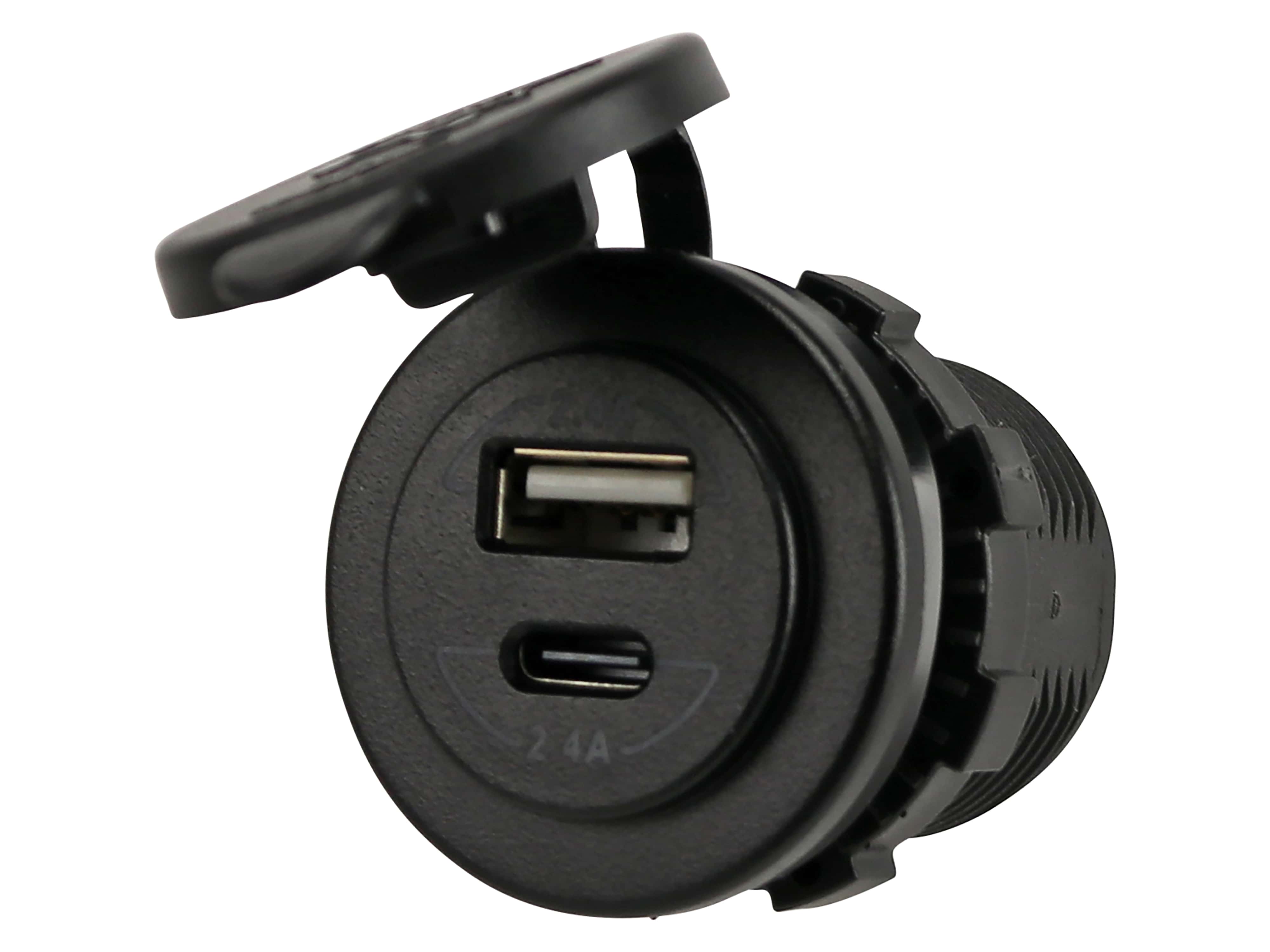 HP AUTOZUBEHÖR Einbausteckdose 20517, USB-C, USB-A