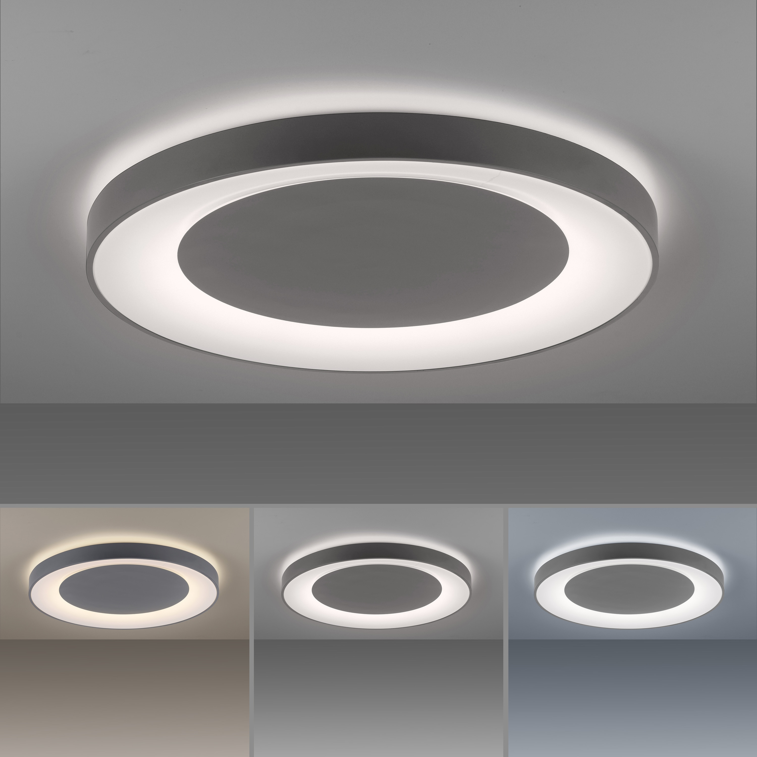 JUST LIGHT LED-Deckenleuchte 14327-18 grau, 54 W, 6600 lm, CCT