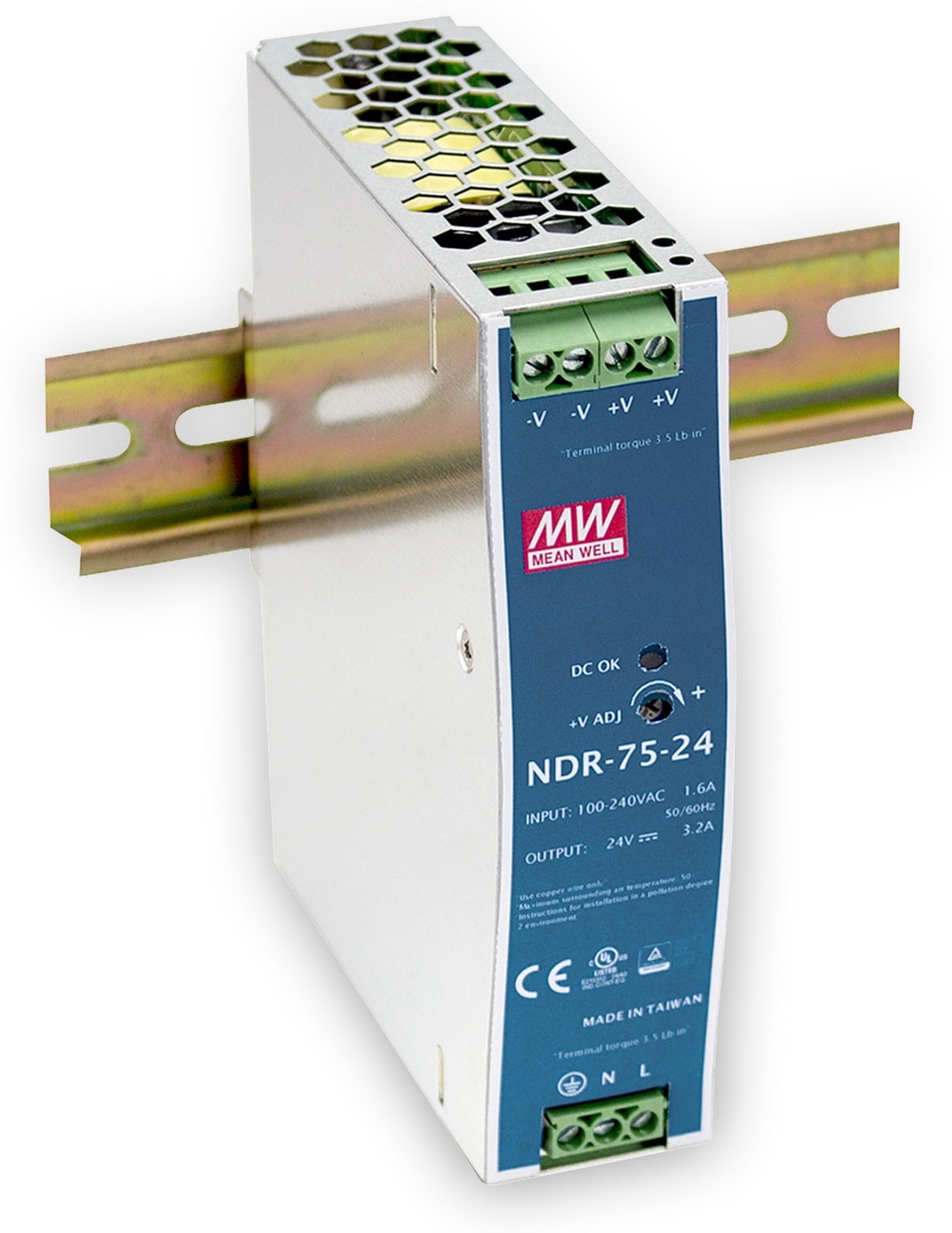 MEAN WELL Schaltnetzteil NDR-75-24, 24 V-/3,2 A MEAN WELL Schaltnetzteil NDR-75-24, 24 V-/3,2 A