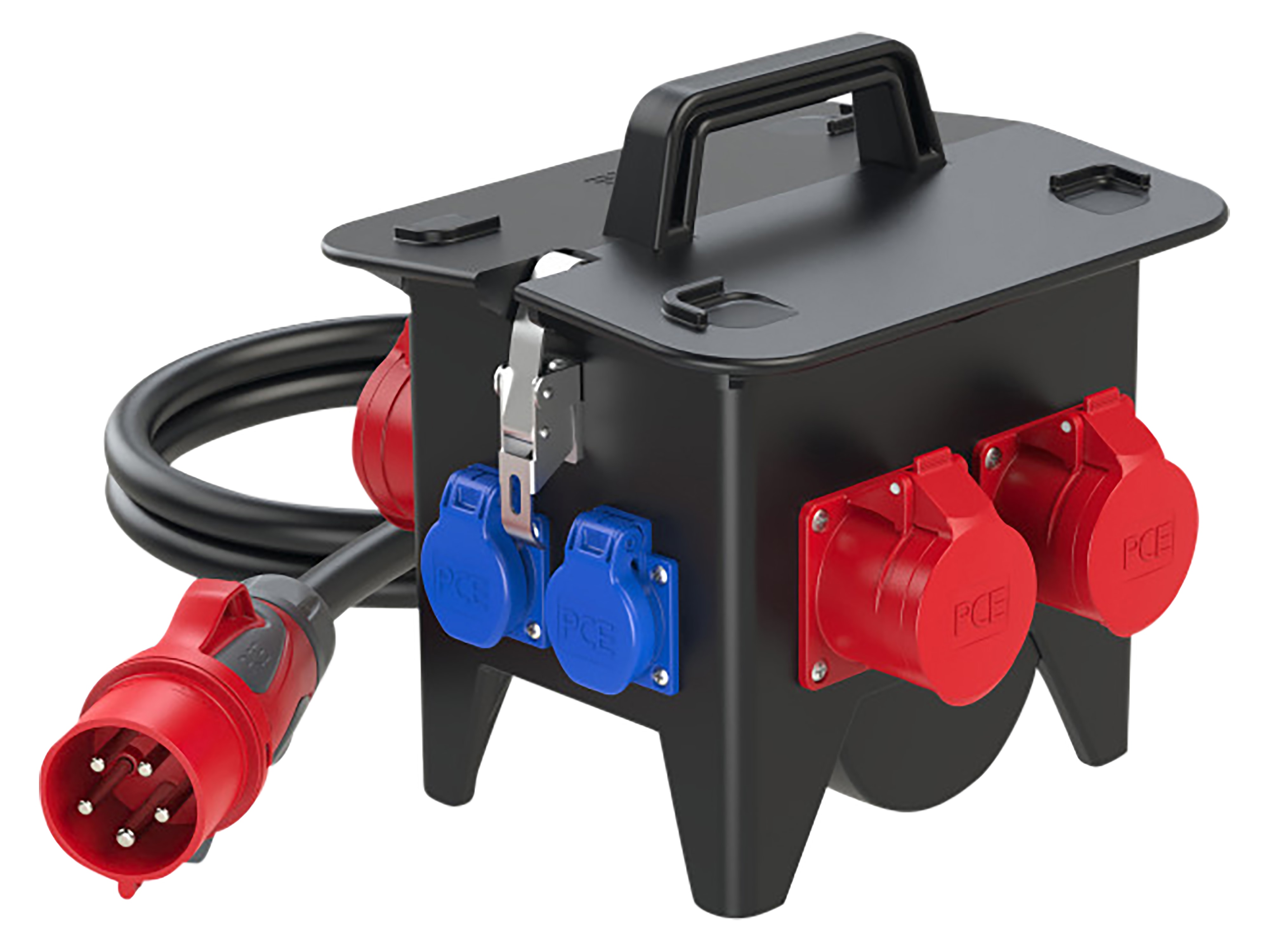 PCE Stromverteiler RIED, 1x CEE 32A, 2x CEE 16A, 3x SSD 16A, IP54 PCE Stromverteiler RIED, 1x CEE 32A, 2x CEE 16A, 3x SSD 16A, IP54