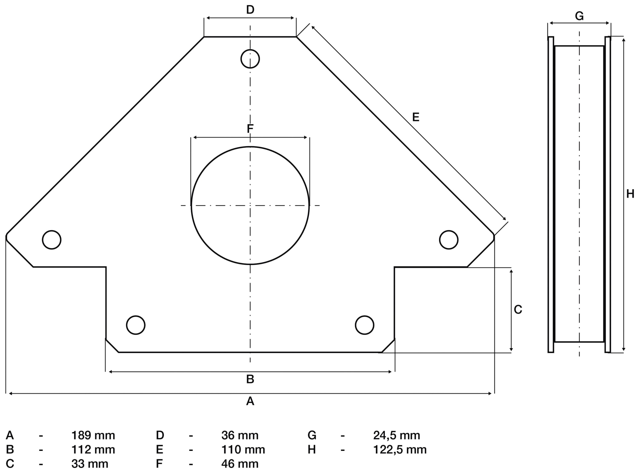 BGS TECHNIC Magnetischer Schweiß- und Montagewinkel 3008 190 mm