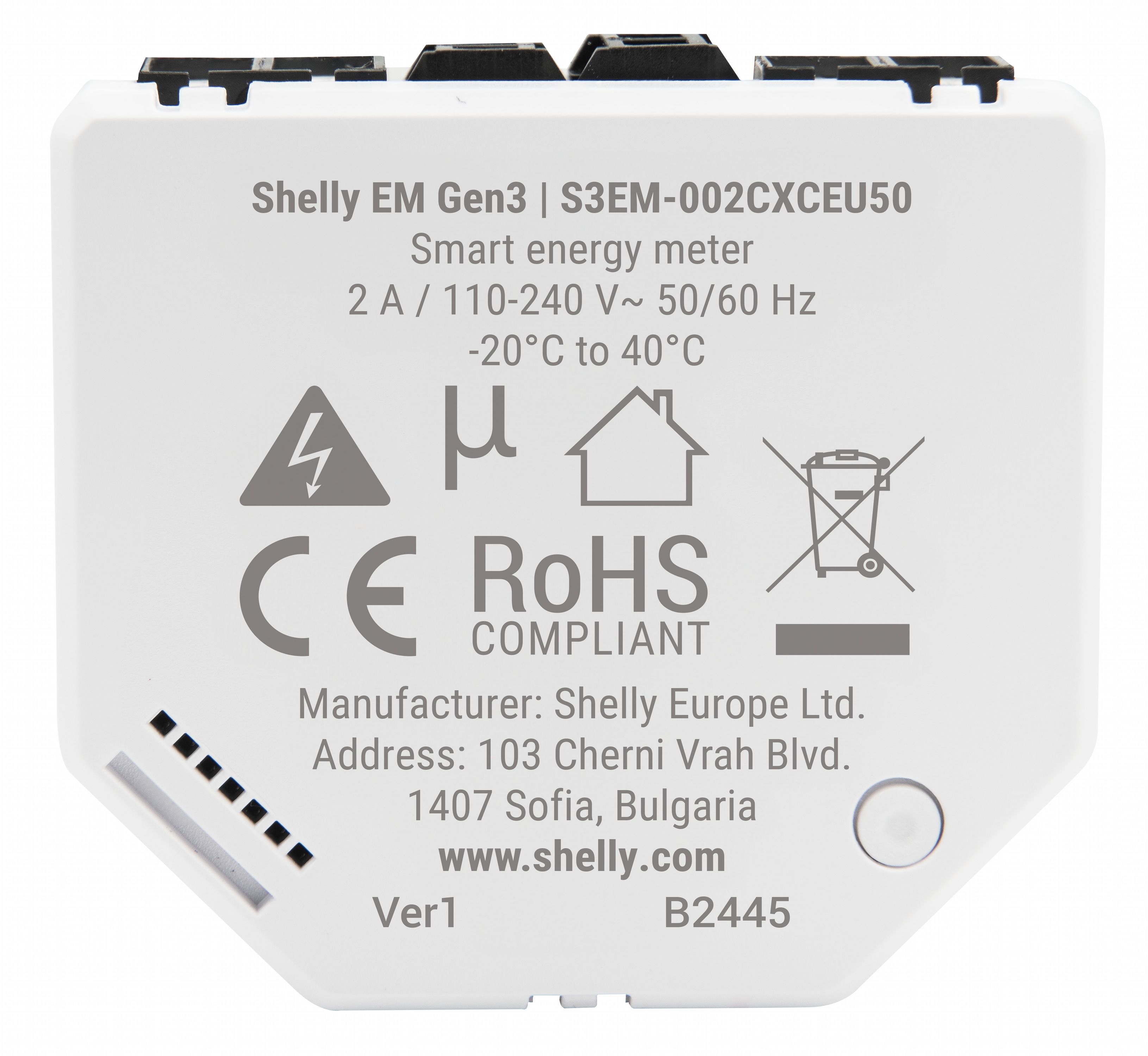 SHELLY WiFi-Stromzähler EM Gen3, 50 A