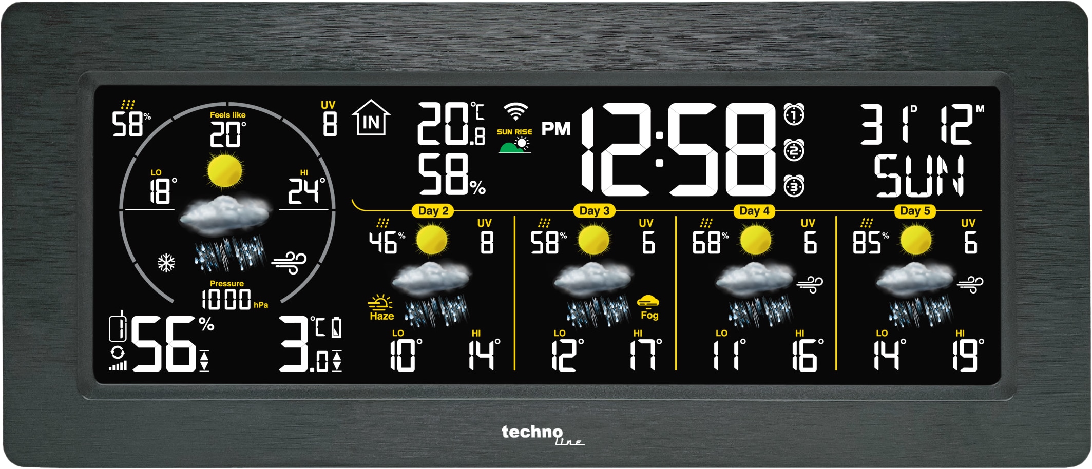 TECHNOLINE WLAN-Wetterstation WD3050, schwarz TECHNOLINE WLAN-Wetterstation WD3050, schwarz
