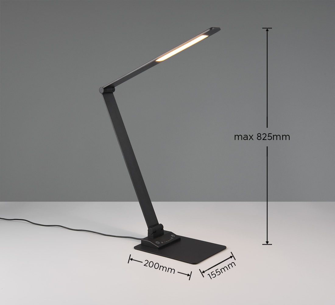 TRIO LED-Tischleuchte Travis 545310132 schwarz, 6,5 W, 650 lm, CCT