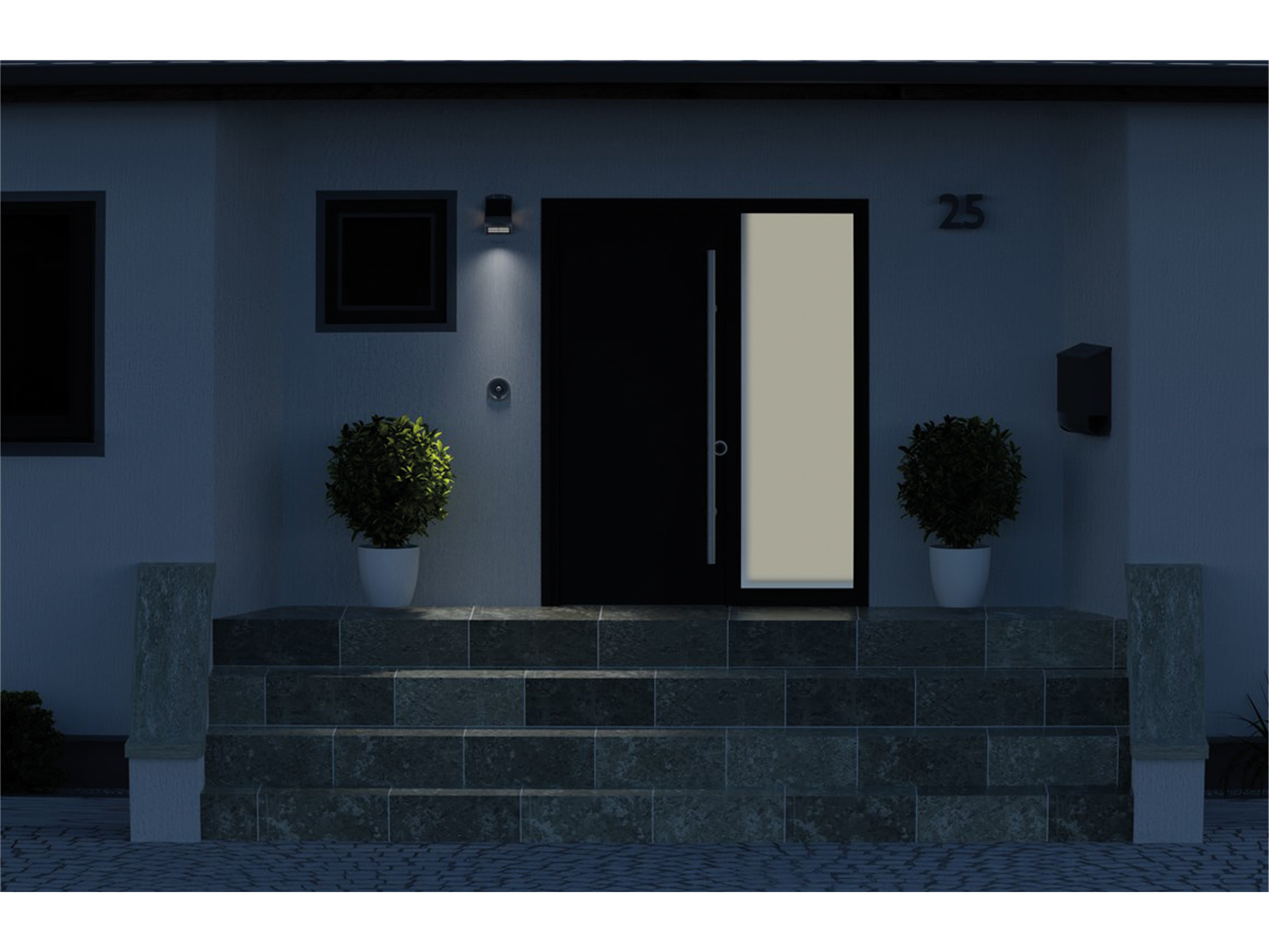 GOOBAY Solar LED-Wandleuchte mit Bewegungsmelder, 3,2 W, schwarz