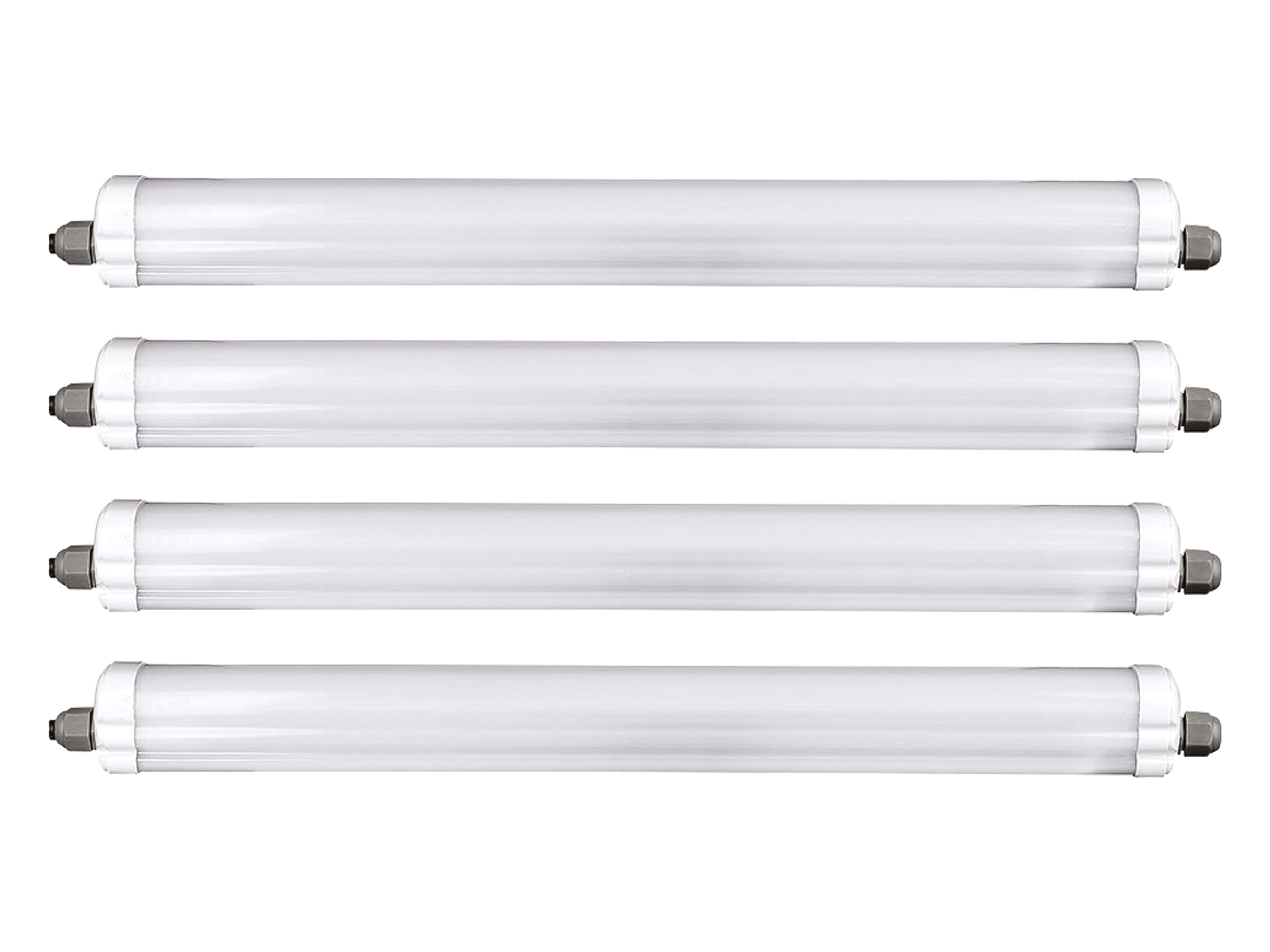 V-TAC LED-Feuchtraum-Wannenleuchte VT-1574-N, EEK: E, 48 W, 5760 lm, 6500 K, 1500 mm, 4 Stück