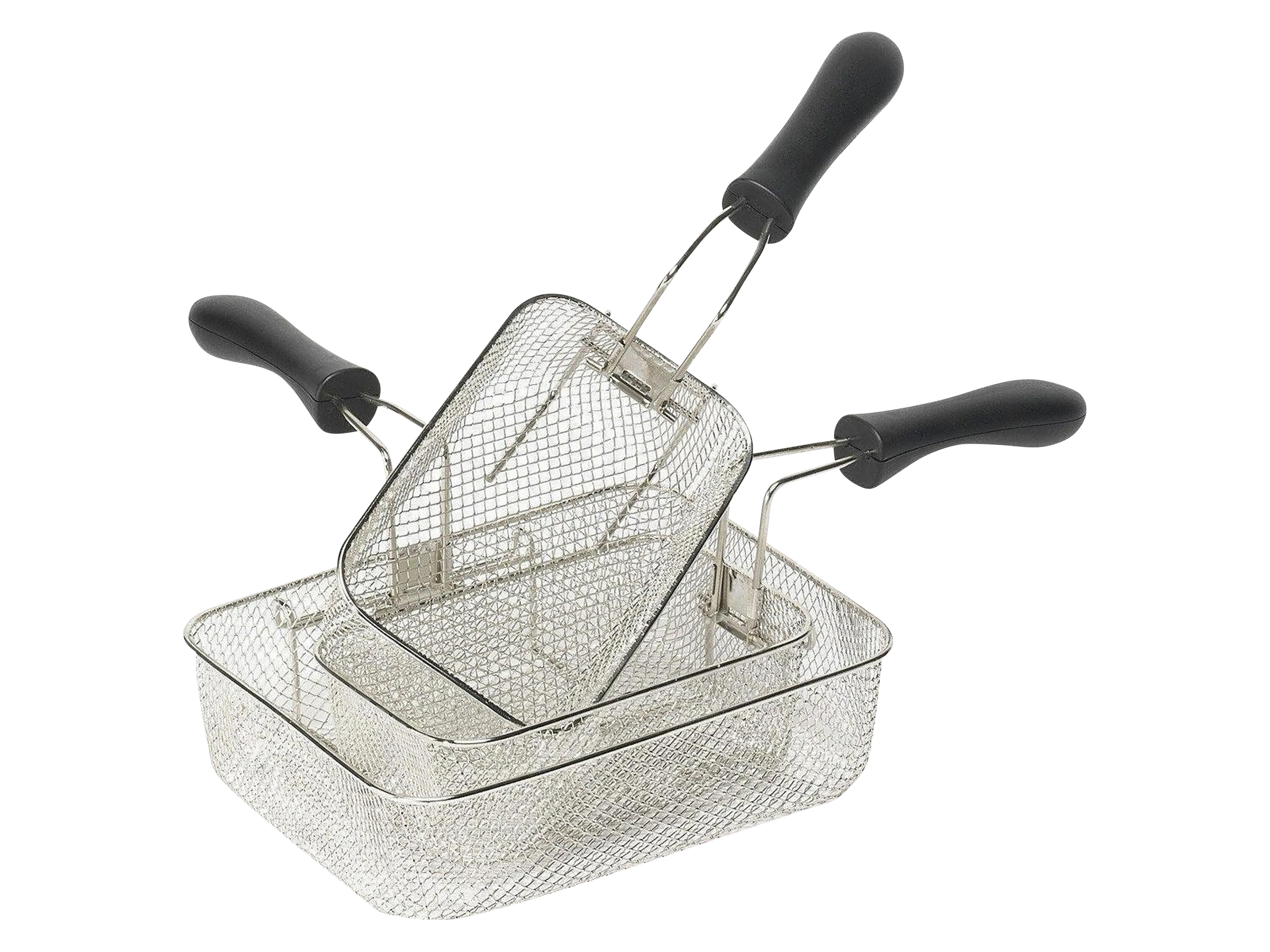 BESTRON Öl-Fritteuse XL DF402, 4,5 L, Cool Zone, 3 Körbe, 2000W, silber
