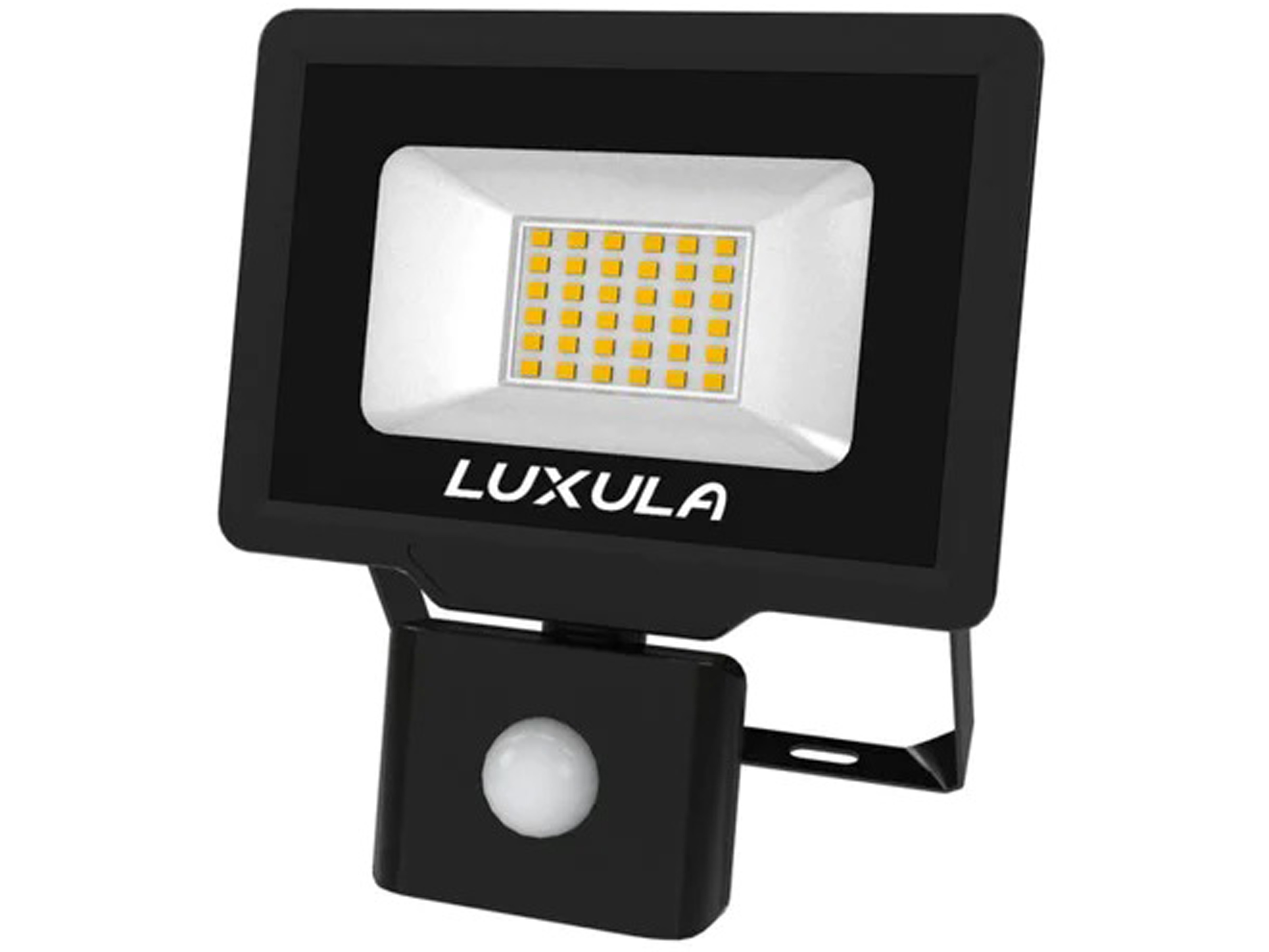 LUXULA LED-Fluter mit Bewegungsmelder, EEK: F, 30W, 3000lm, 3000K, schwarz