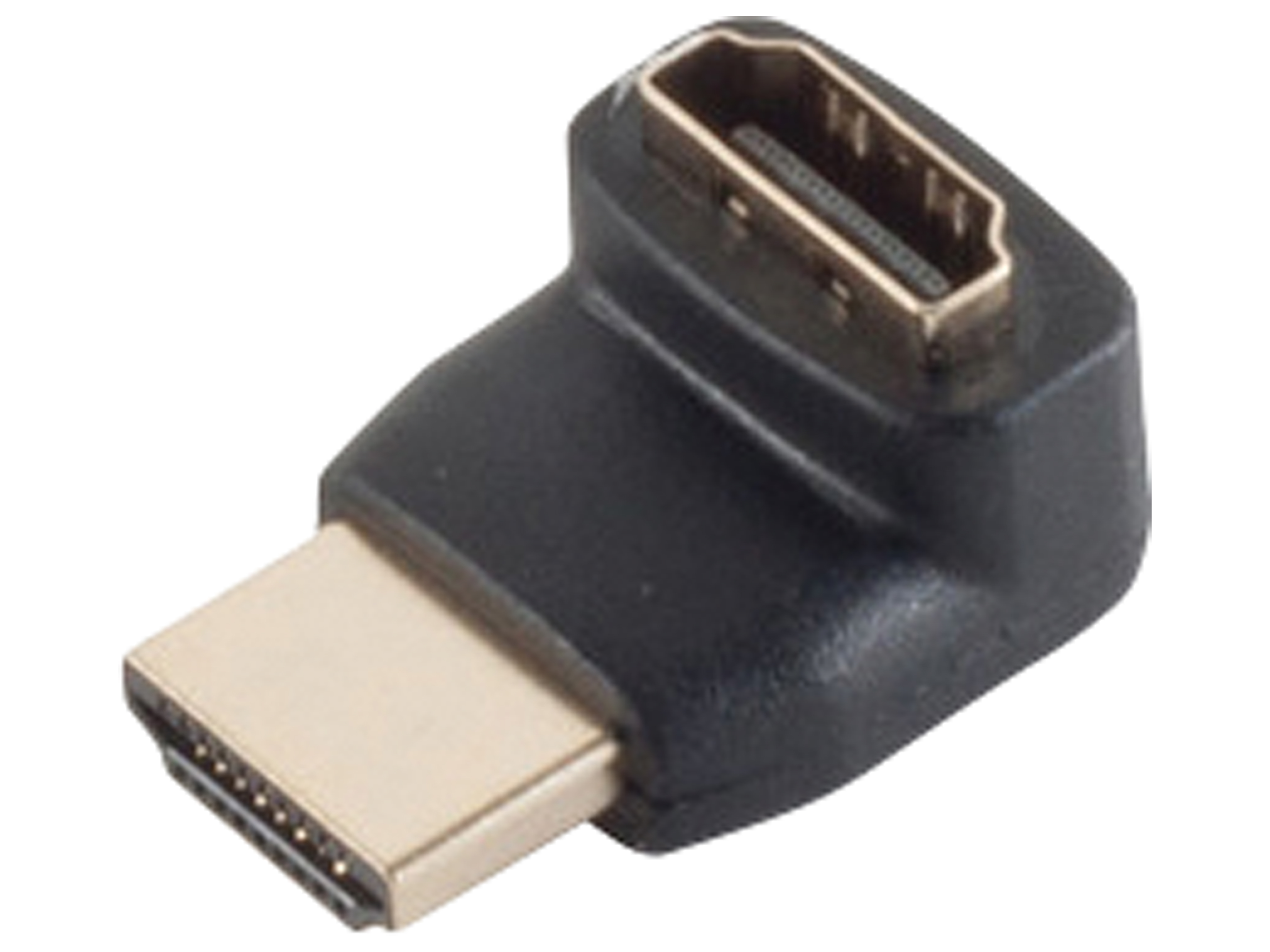 HDMI-Adapter, 90° gewinkelt, schwarz, vergoldete Kontakte